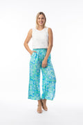 Front view of model wearing Orientique 16008 Montevideo Trousers Aqua by orientique, shop orientique at Dotique