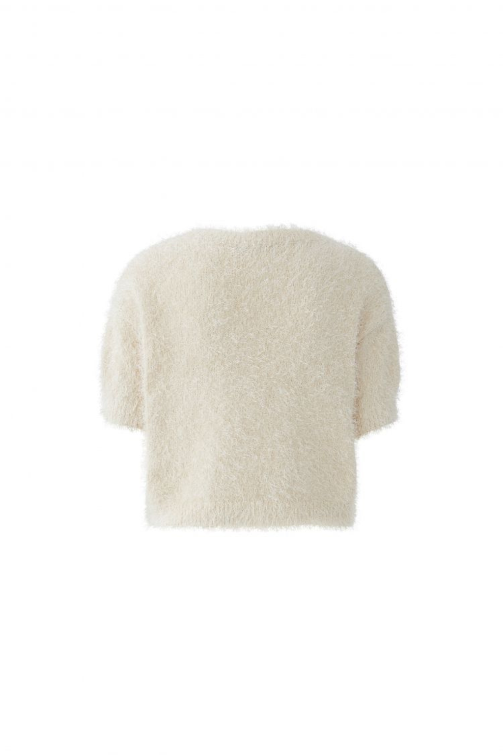 Soft textured short sleeve pullover by Oui in Whitecap Grey. An easy, lightweight knit perfect for layering and everyday wear. Shop at Dotique.