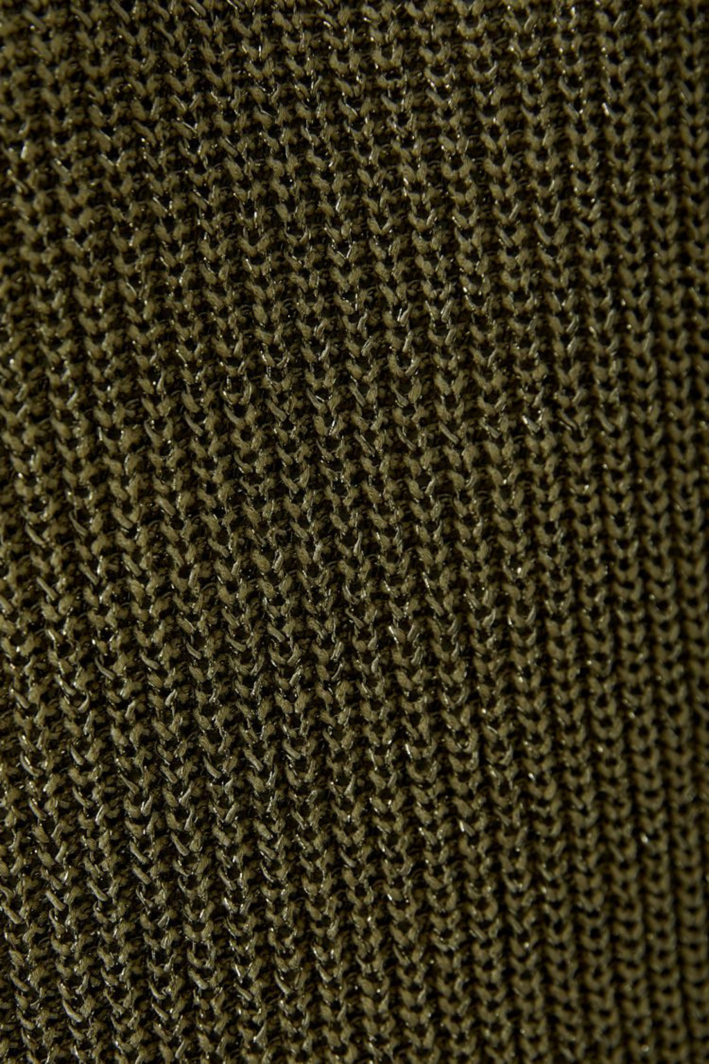 Sleeveless knitted top by Oui in Green Garden. Lightweight with a soft metallic shimmer and flattering V-neck. Easy to layer or wear alone. Shop at Dotique.