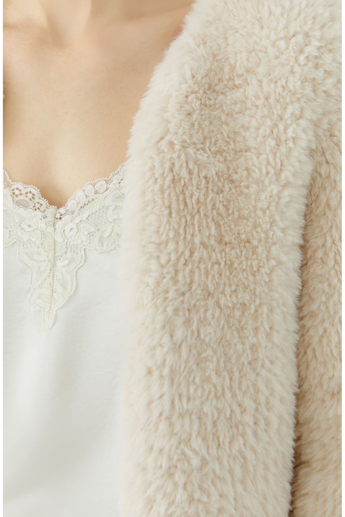 Oui 98071 Whitecap Grey Knit Jacket, texture detail. Shop Oui at Dotique.