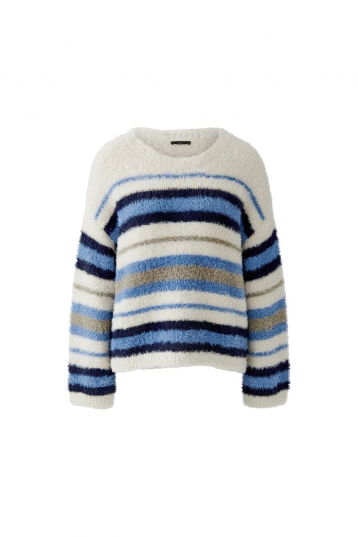 Oui 98977 White Blue Striped Jumper, product image 1. Shop Oui at Dotique.