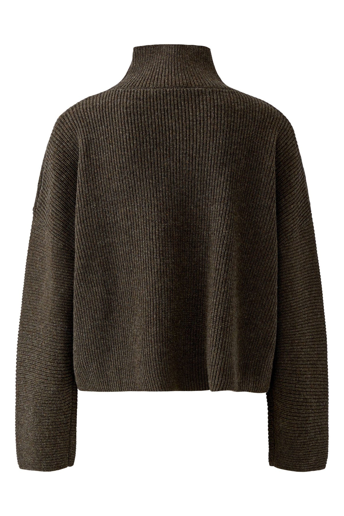 Oui 99804 Taupe Melange Jumper, back view. Shop Oui at Dotique.