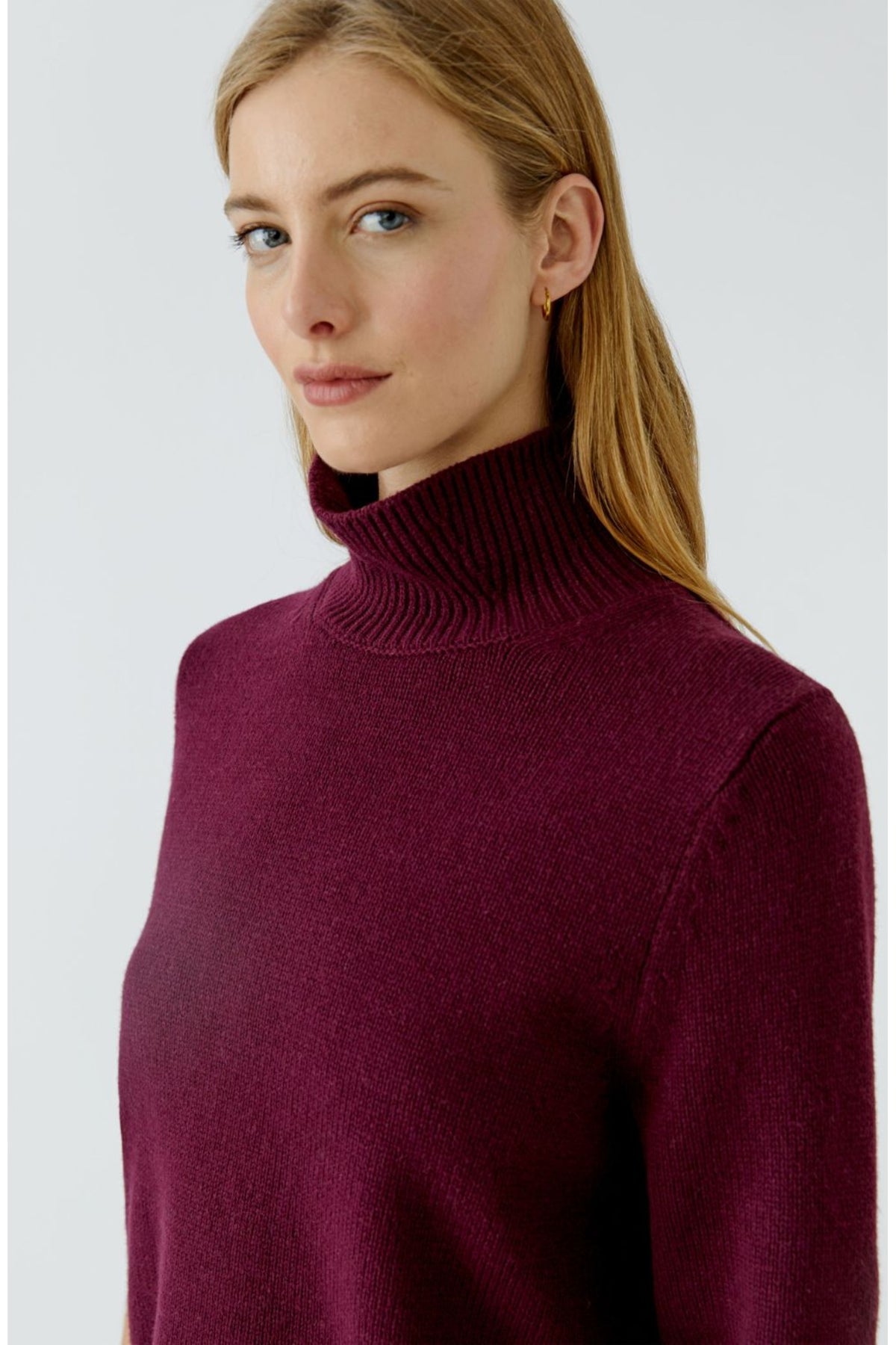 Oui 99806 Bramble Berry Jumper, neckline detail. Shop Oui at Dotique.