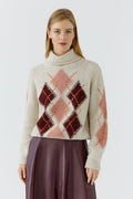 Oui 99850 Stone Red Jumper, front view. Shop Oui at Dotique.