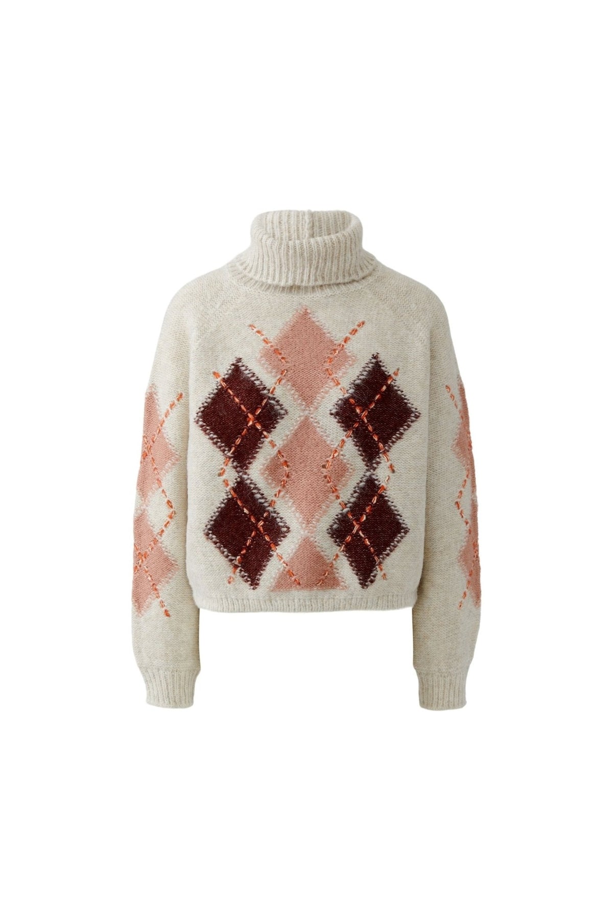 Oui 99850 Stone Red Jumper, front product view. Shop Oui at Dotique.