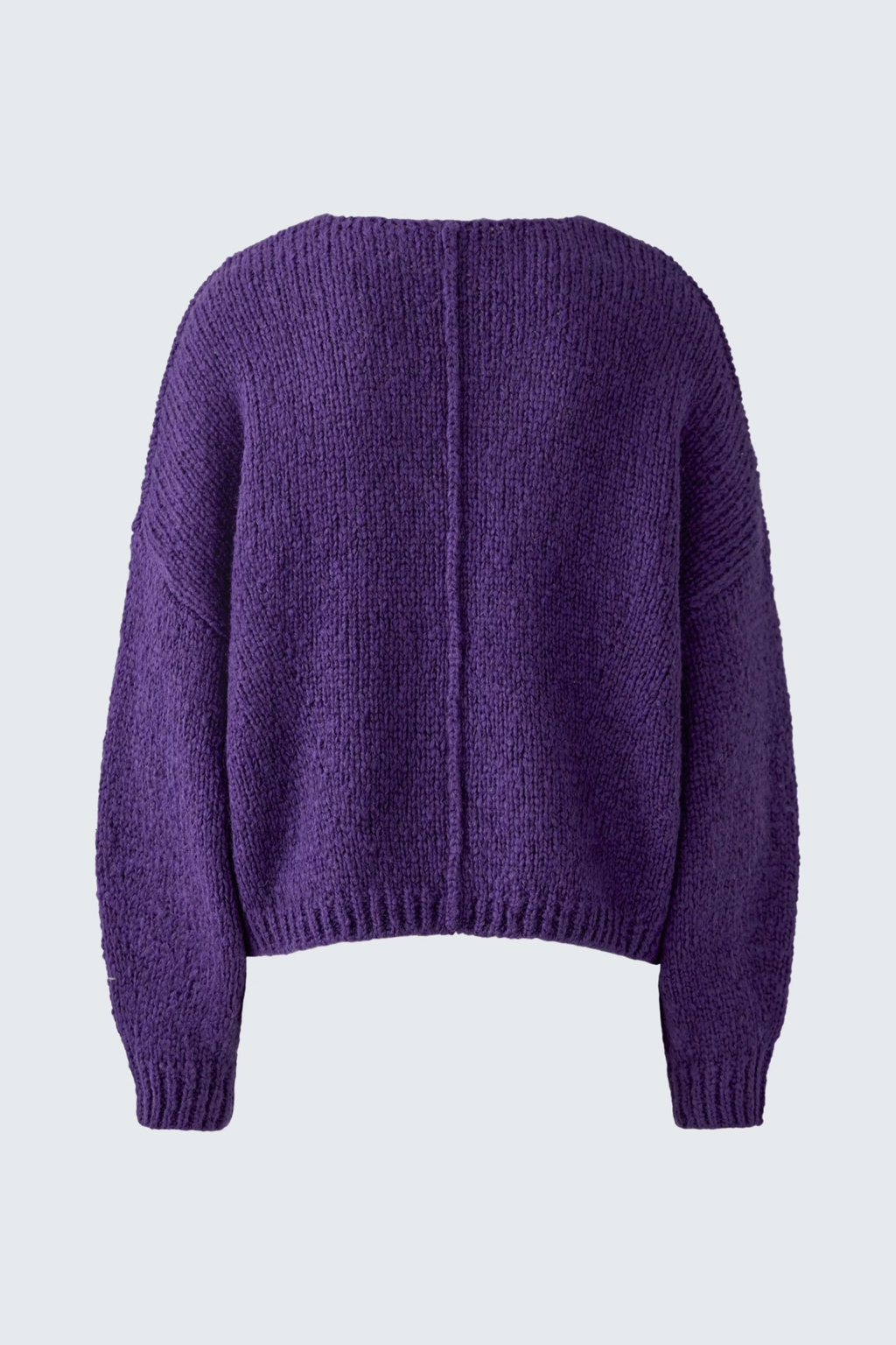 Dotique Oui fluffy knit pullover in Ultra Violett with a relaxed fit and round neckline.