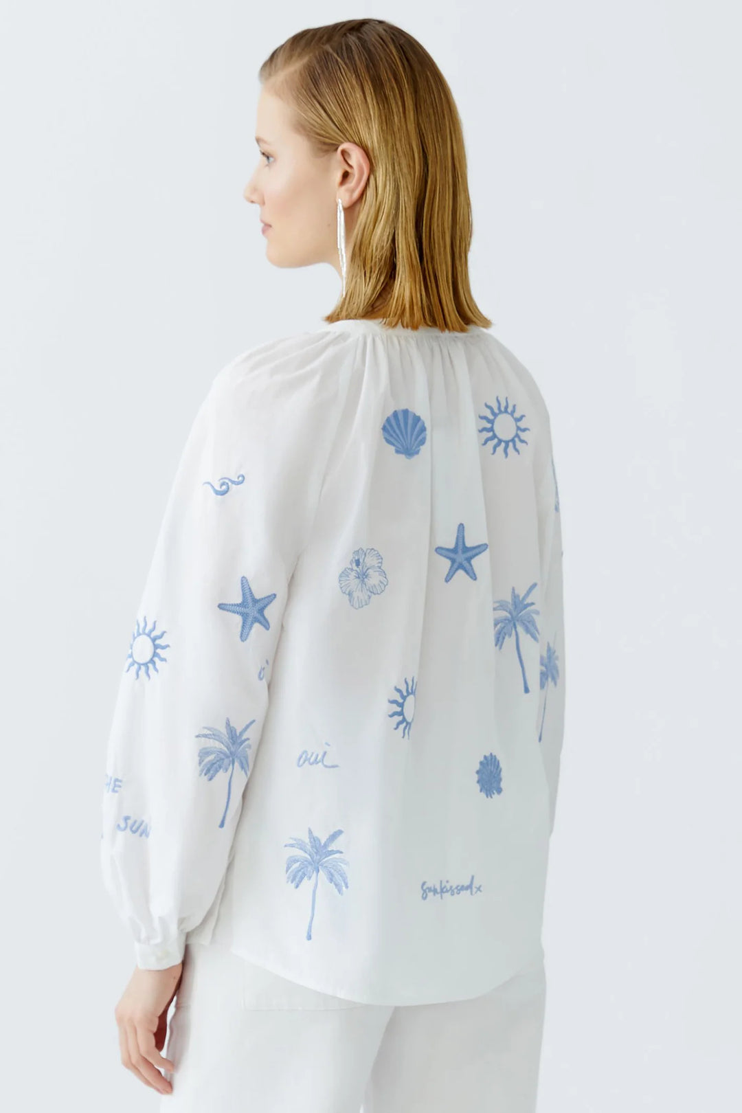 Dotique Oui 93211 Optic White Embroidered Tunic
