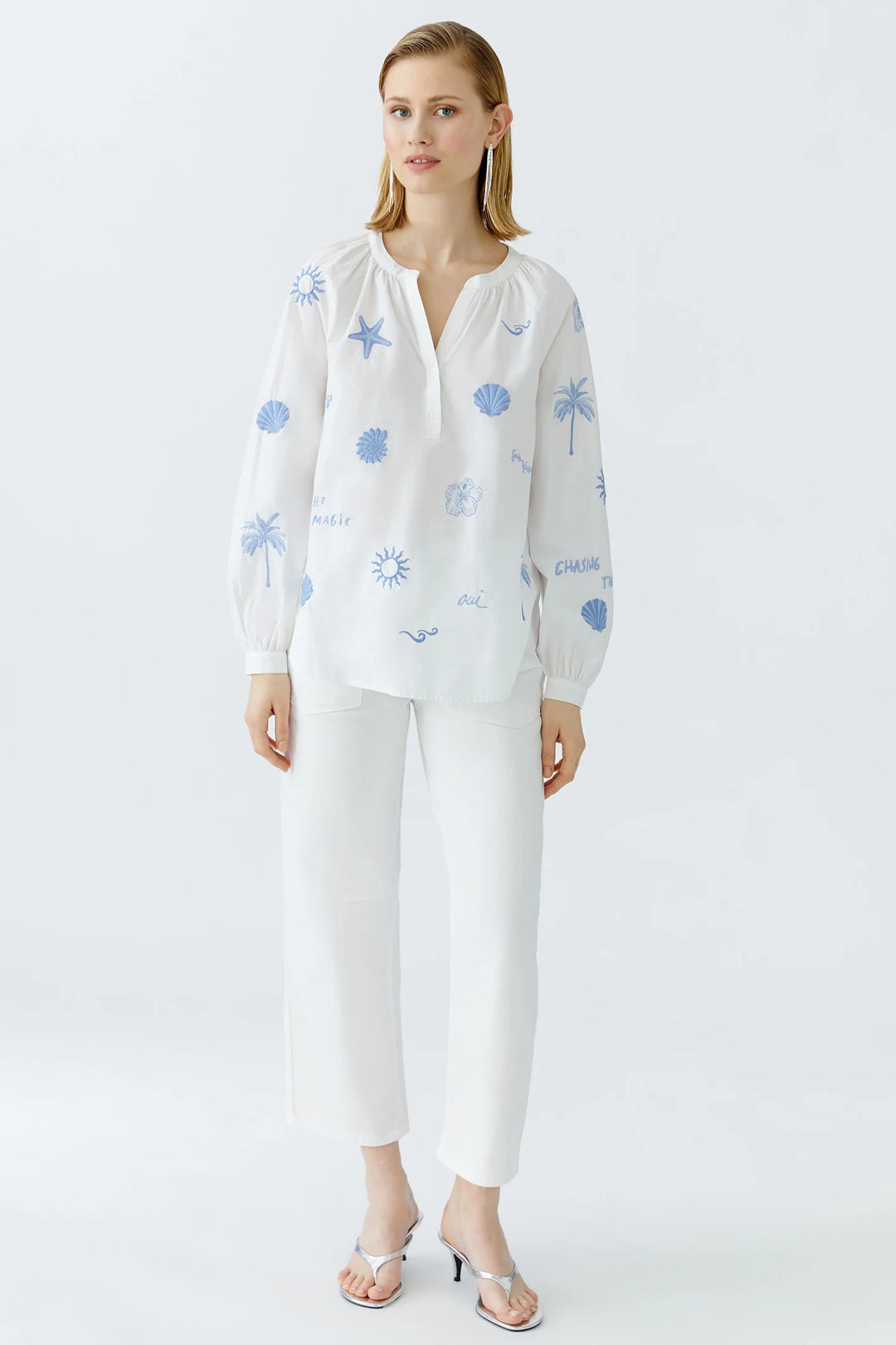 Dotique Oui 93211 Optic White Embroidered Tunic
