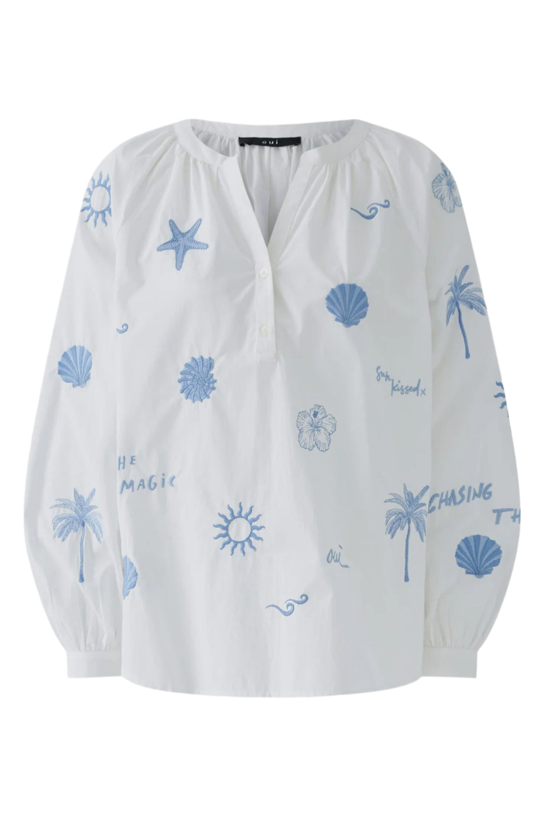Dotique Oui 93211 Optic White Embroidered Tunic
