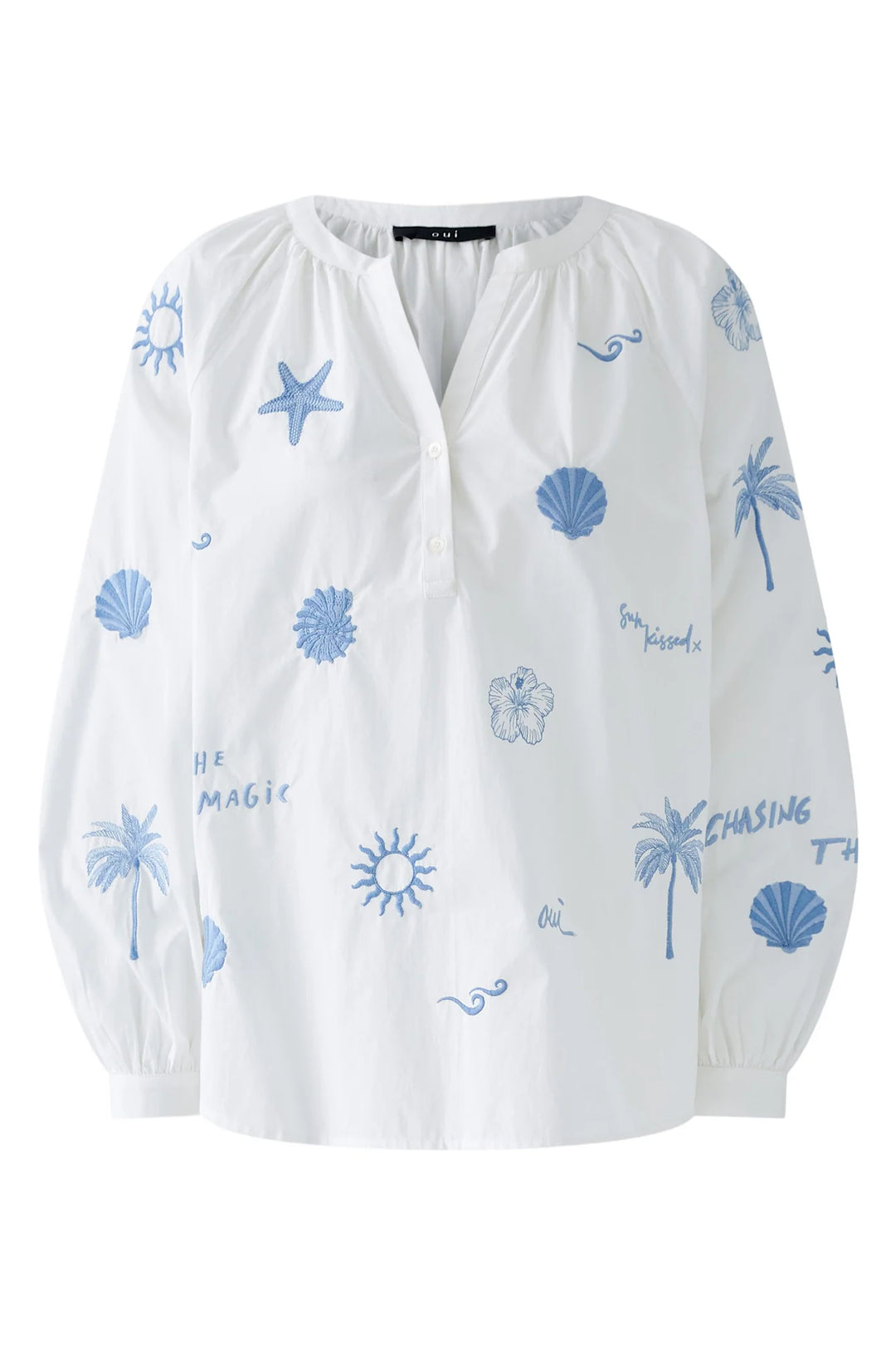 Dotique Oui 93211 Optic White Embroidered Tunic

