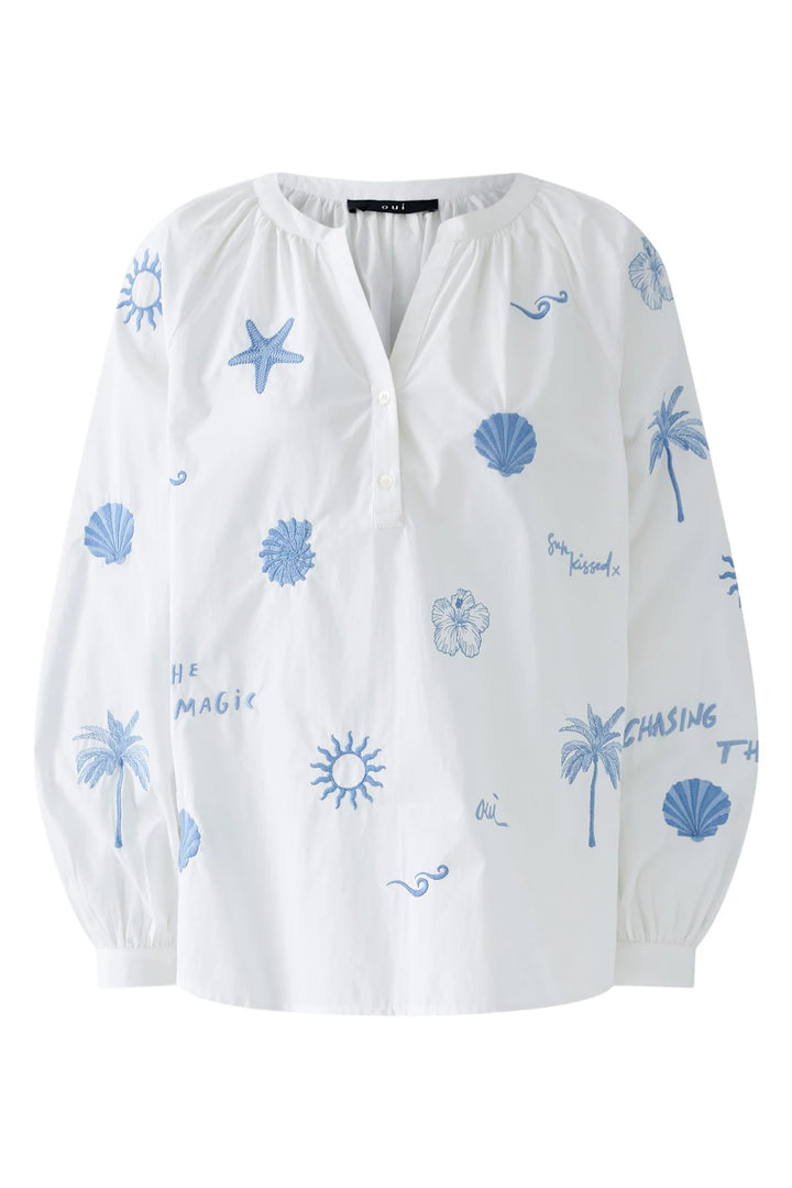 Dotique Oui 93211 Optic White Embroidered Tunic
