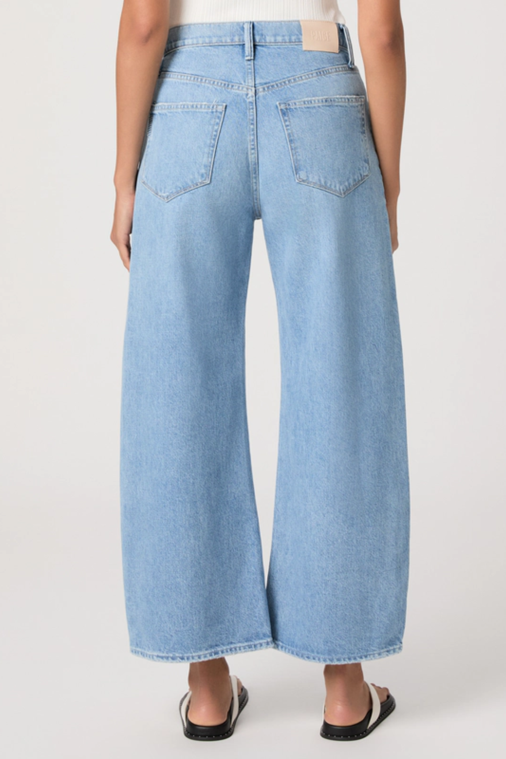 Paige Arellia Ankle Barrel Leg Jeans - Fauve by PAIGE shown from back, shop PAIGE at Dotique.