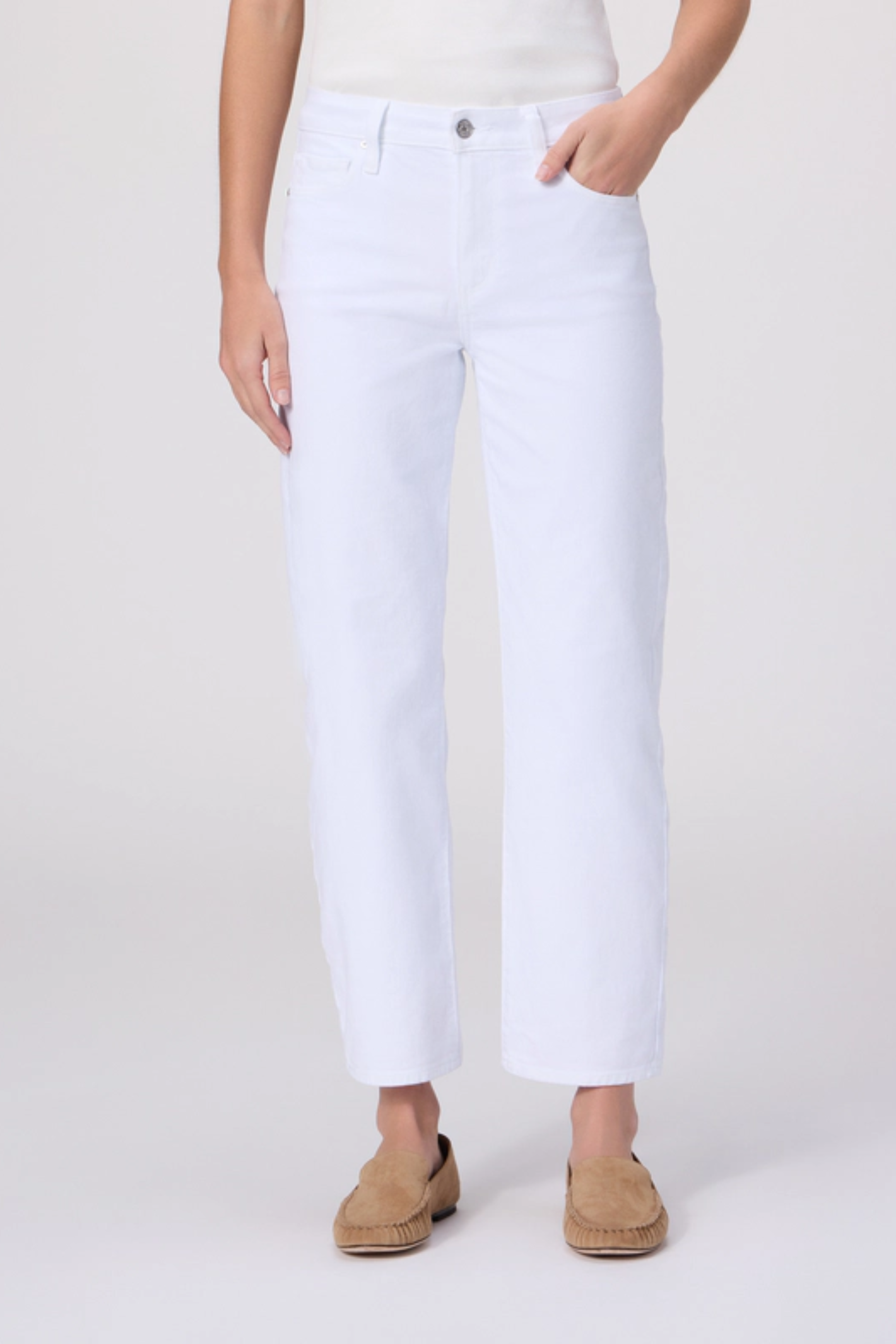 Paige Mason Ankle Jeans – Crisp White in a straight-leg fit by paige Shop paige at Dotique for timeless style and comfort