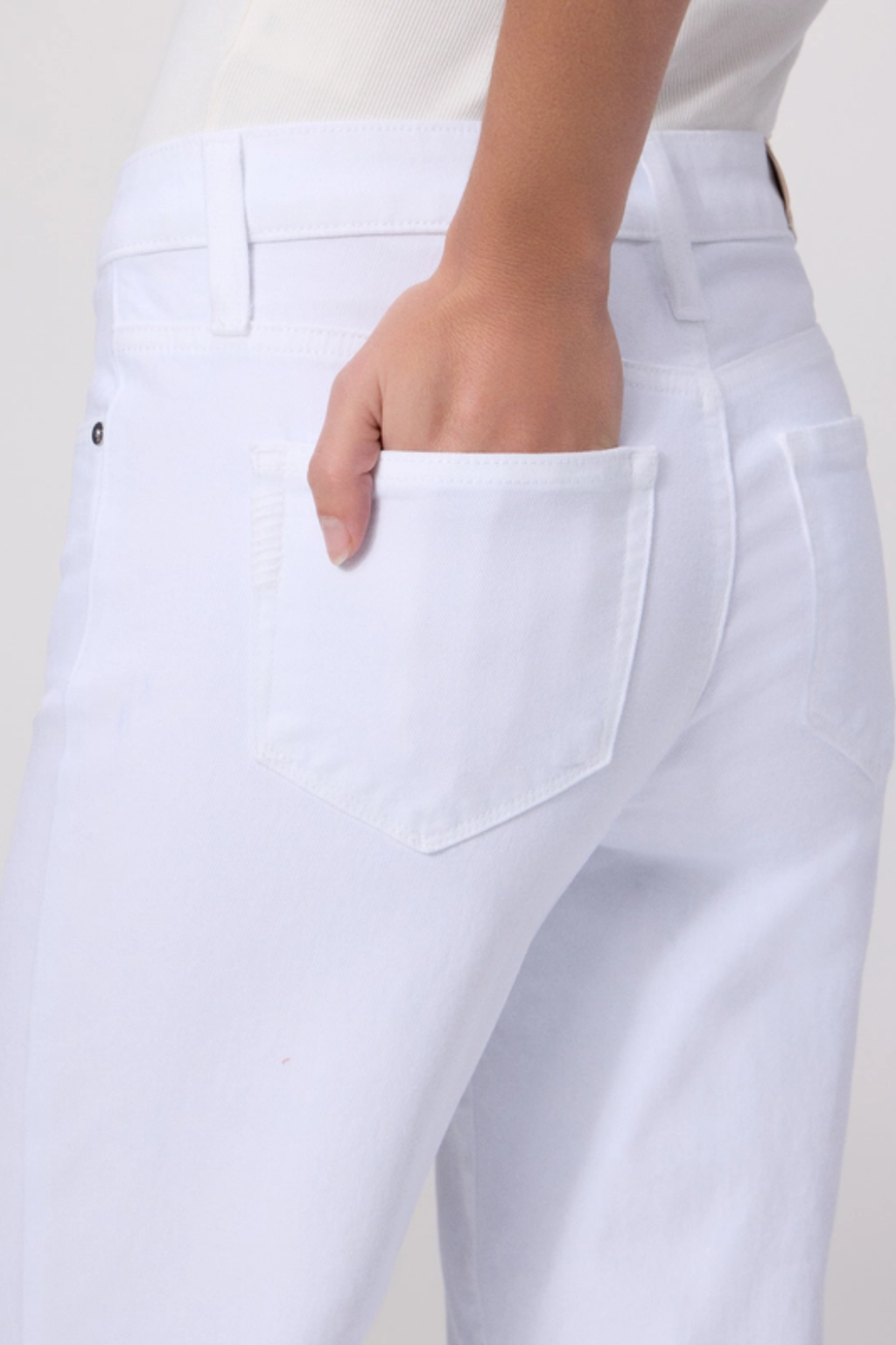 Paige Mason Ankle Jeans – Crisp White with classic back pockets by paige Shop paige at Dotique in crisp white denim