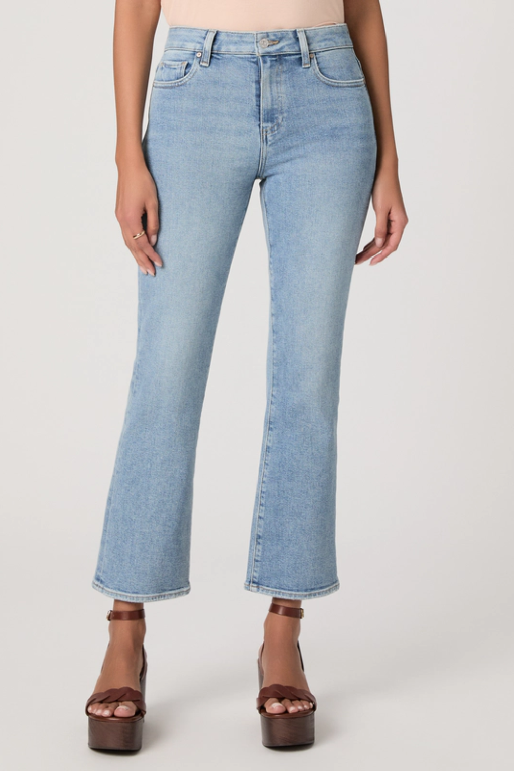 Paige Mason Crop Boot Jeans – Divine in light wash denim by paige Shop paige at Dotique with flattering boot cut fit