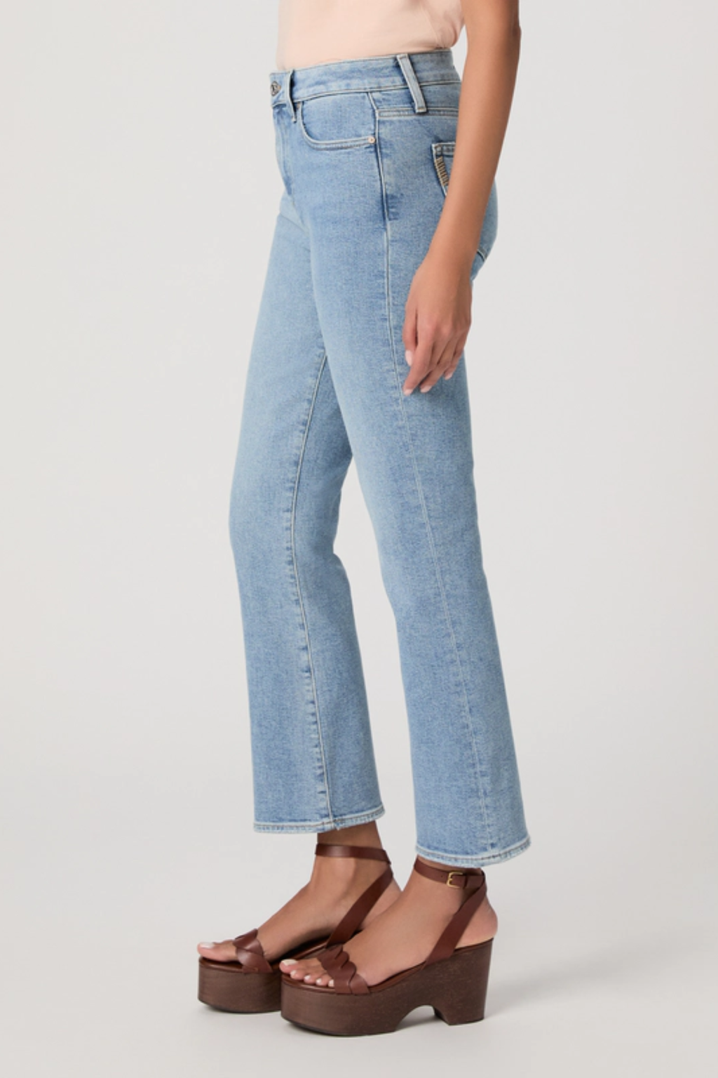 Paige Mason Crop Boot Jeans – Divine in light blue denim with a cropped boot cut by paige Shop paige at Dotique