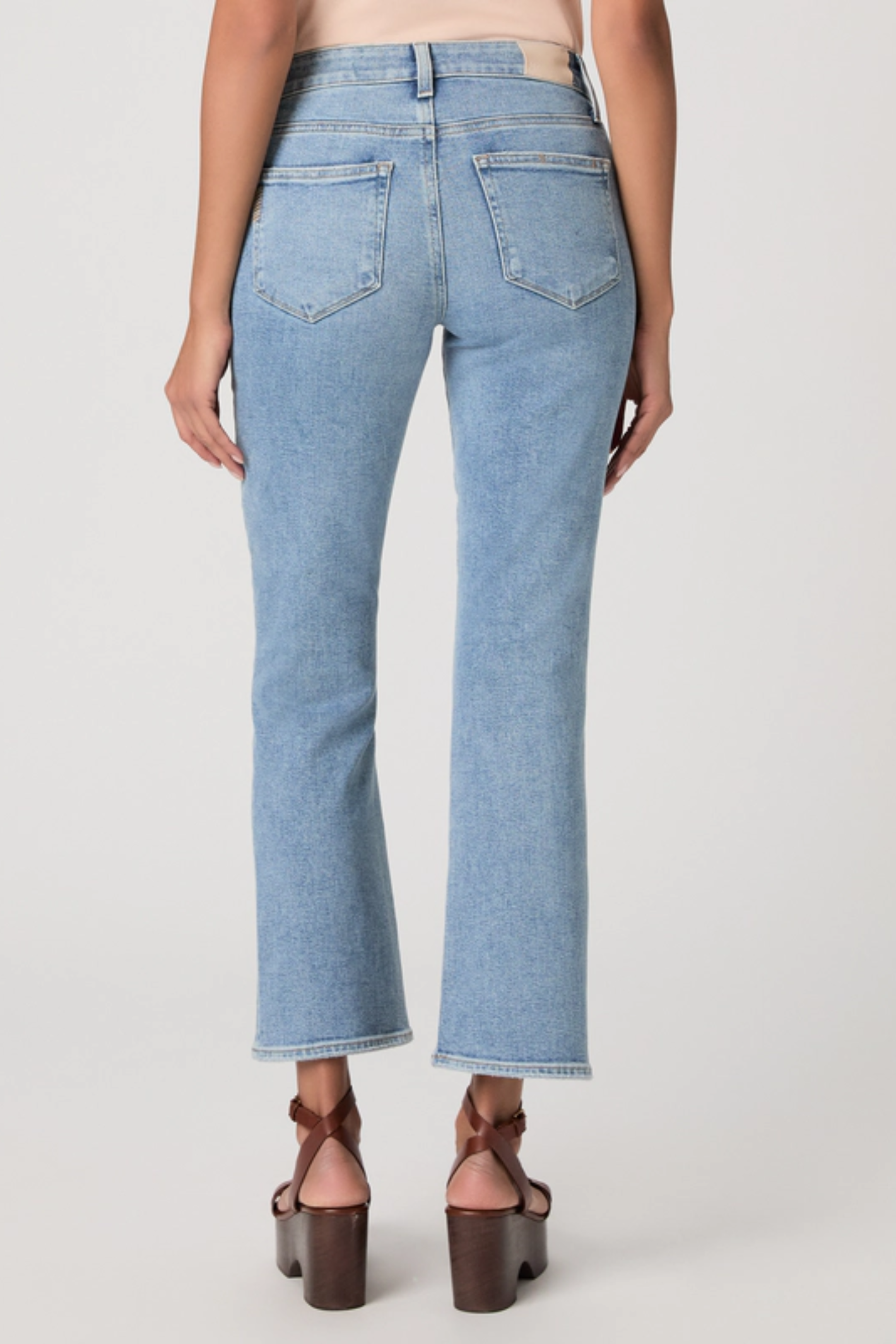 Paige Mason Crop Boot Jeans – Divine in light blue denim with classic back pockets by paige Shop paige at Dotique