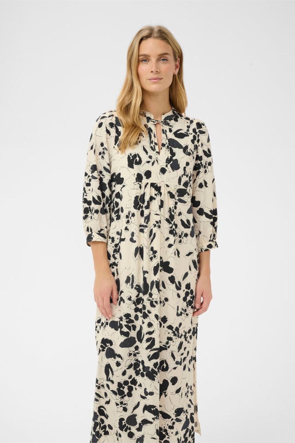 Model wearing Part Two 30310428 AlessaPW After Midnight Artflower Print Dress by Part Two Shop Part Two at Dotique