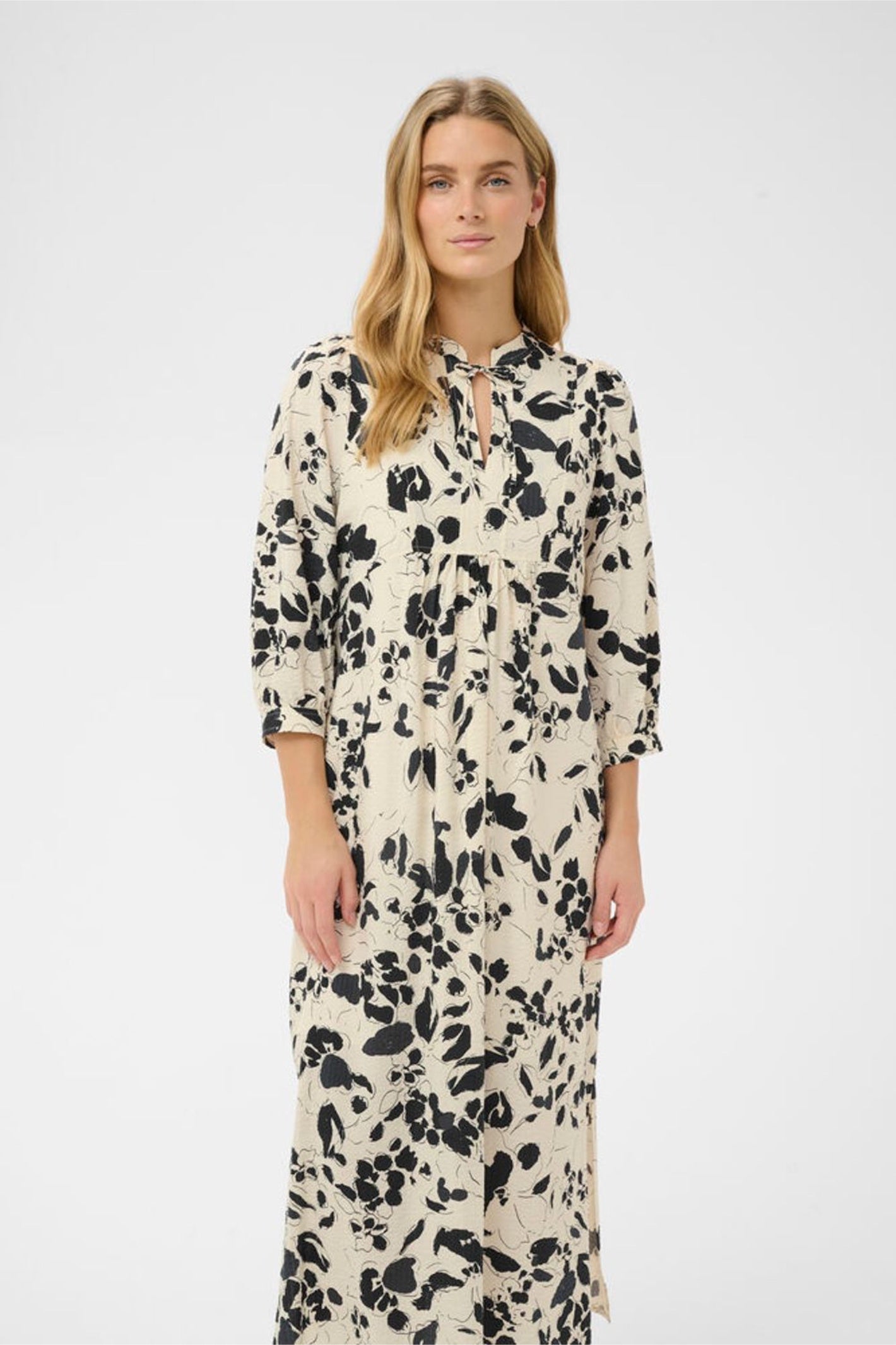 Model wearing Part Two 30310428 AlessaPW After Midnight Artflower Print Dress by Part Two Shop Part Two at Dotique