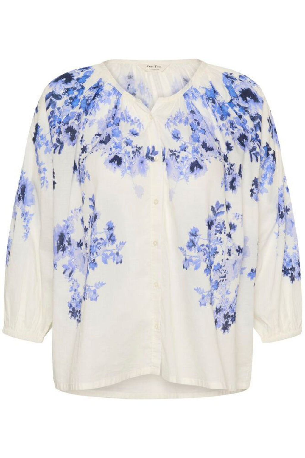Part Two 30310427 AlexiPW Blue Shadow Flower Print Blouse by Part Two, shop Part Two at Dotique for stylish floral tops