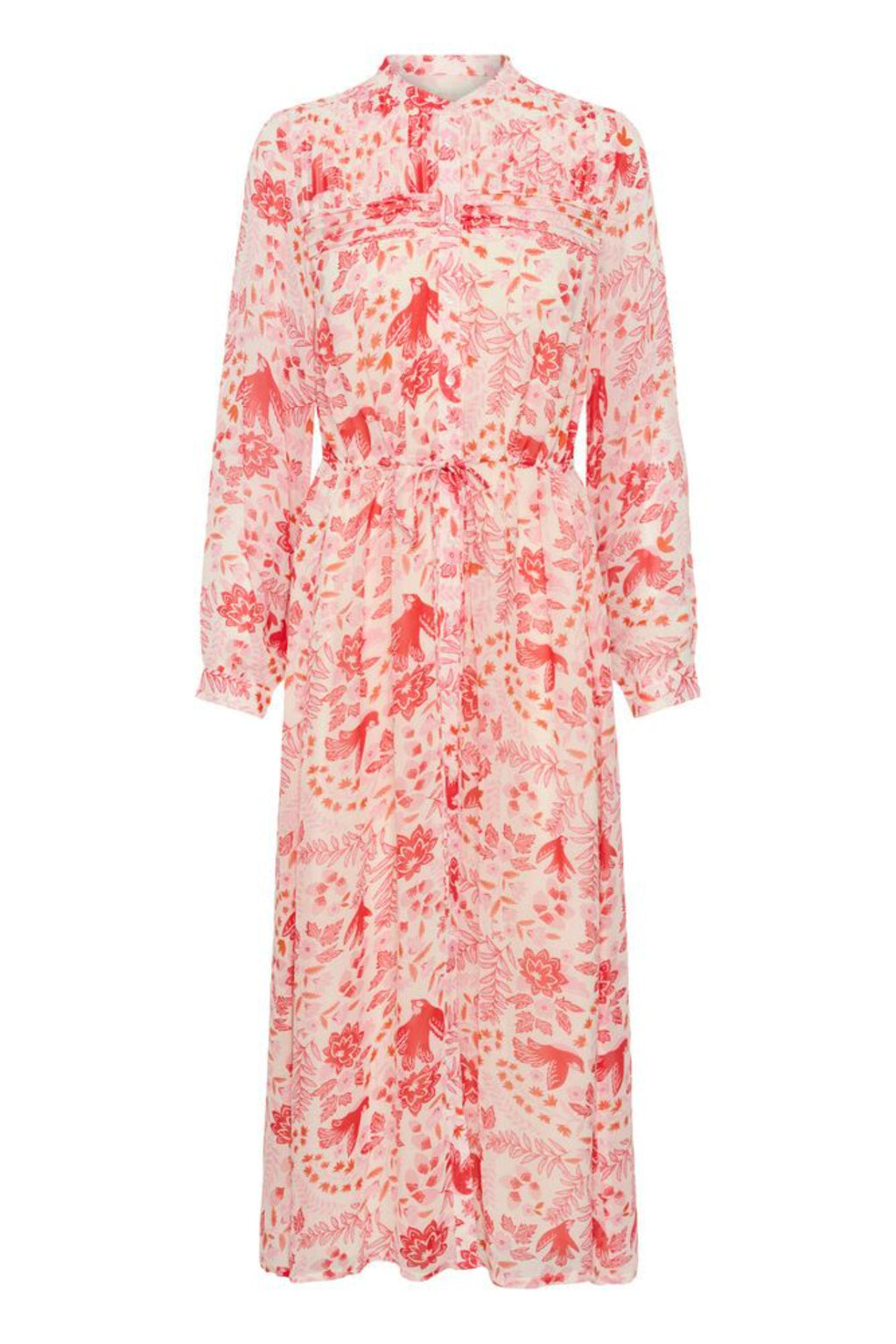 Part Two 30310378 AltinaPW Poppy Red Bird Print Dress by Part Two with floral bird print, shop Part Two at Dotique