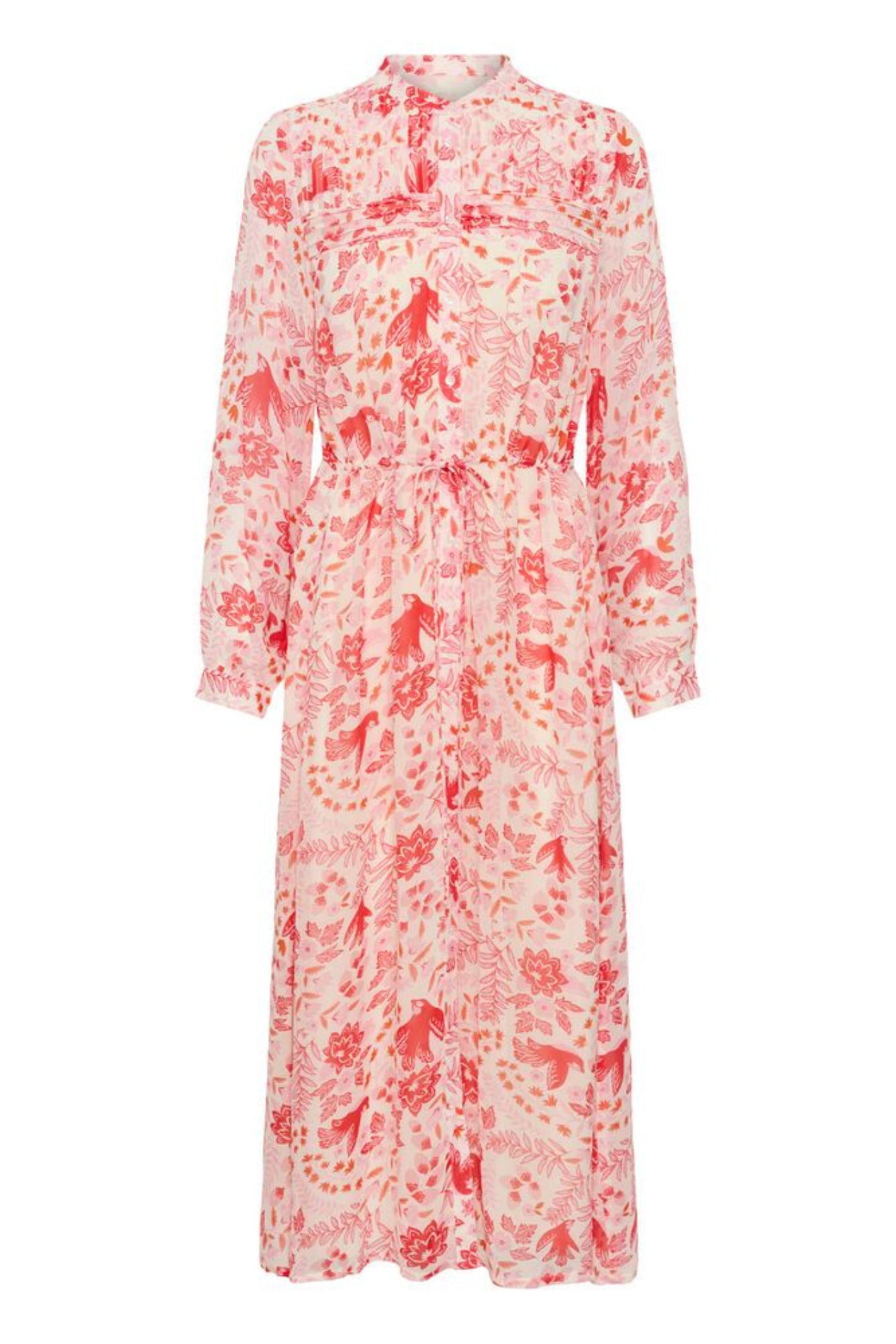 Part Two 30310378 AltinaPW Poppy Red Bird Print Dress by Part Two with floral bird print, shop Part Two at Dotique