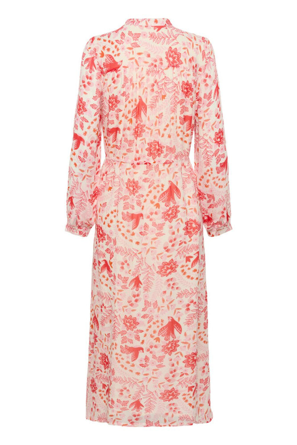 Part Two 30310378 AltinaPW Poppy Red Bird Print Dress by Part Two with long sleeves floral pattern Shop Part Two at Dotique