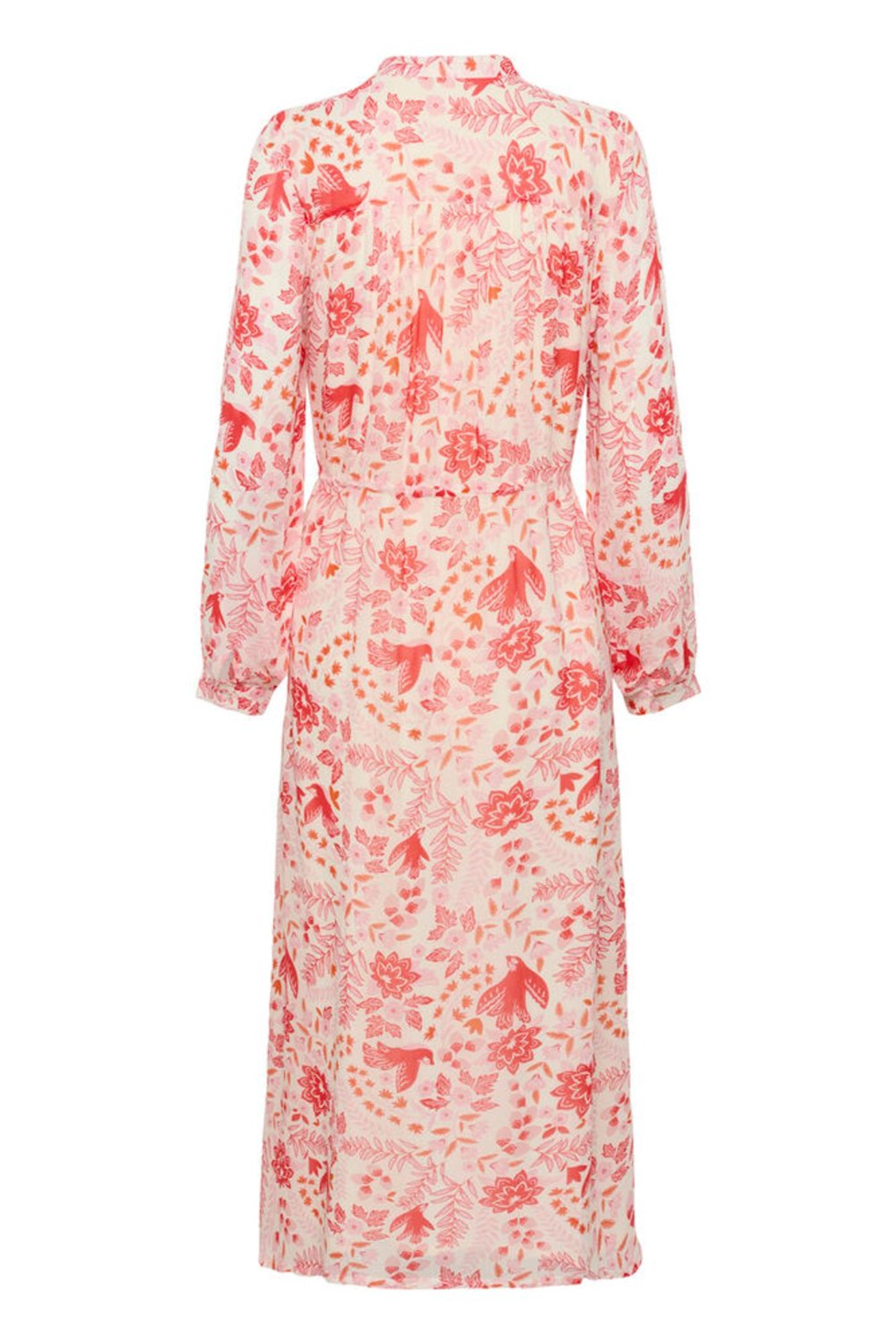 Part Two 30310378 AltinaPW Poppy Red Bird Print Dress by Part Two with long sleeves floral pattern Shop Part Two at Dotique