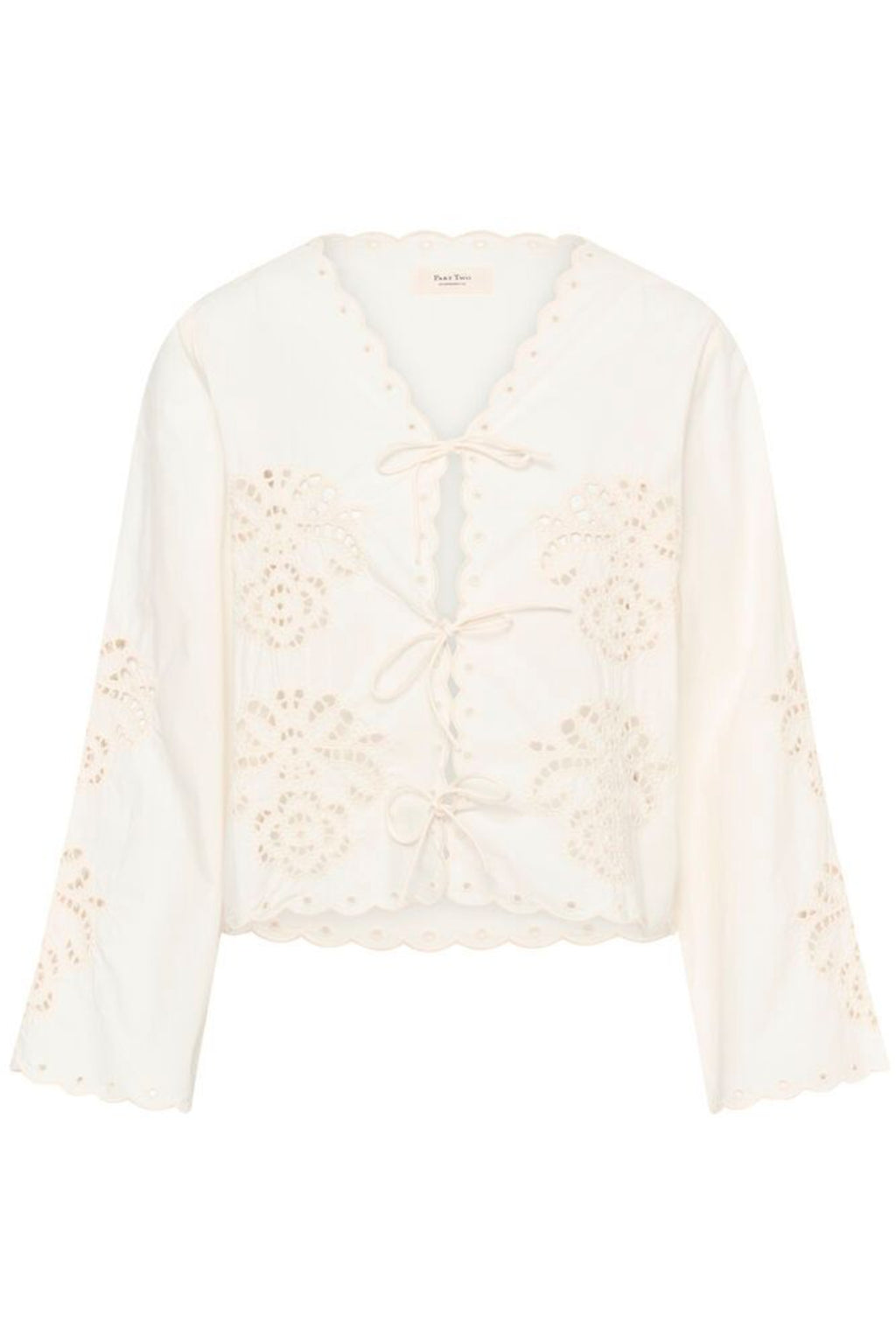 Part Two 30310454 AnamariaPW Whisper White Blouse by Part Two with lace details, shop the vendor at Dotique for elegant style