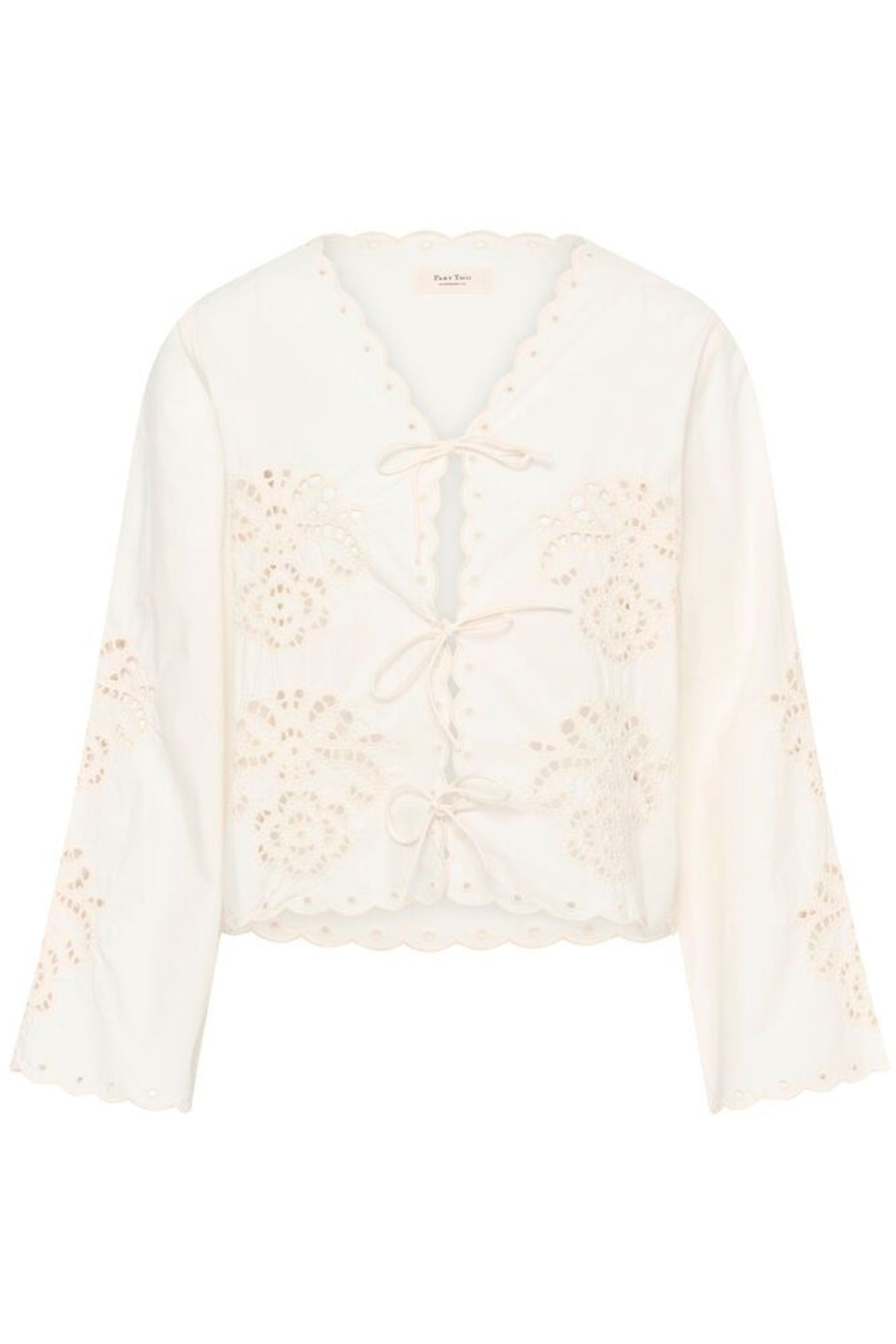 Part Two 30310454 AnamariaPW Whisper White Blouse by Part Two with lace details, shop the vendor at Dotique for elegant style