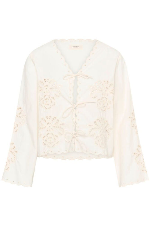 Part Two 30310454 AnamariaPW Whisper White Blouse by Part Two with lace details, shop the vendor at Dotique for elegant style