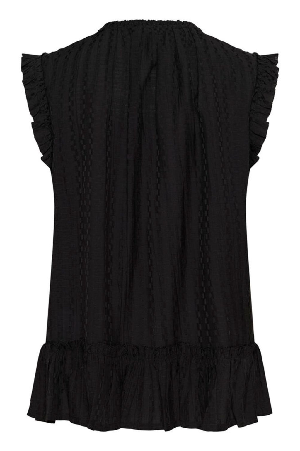 Part Two 30310456 AnekaPW Black Top by Part Two with ruffle details, shop Part Two at Dotique for elegant styles