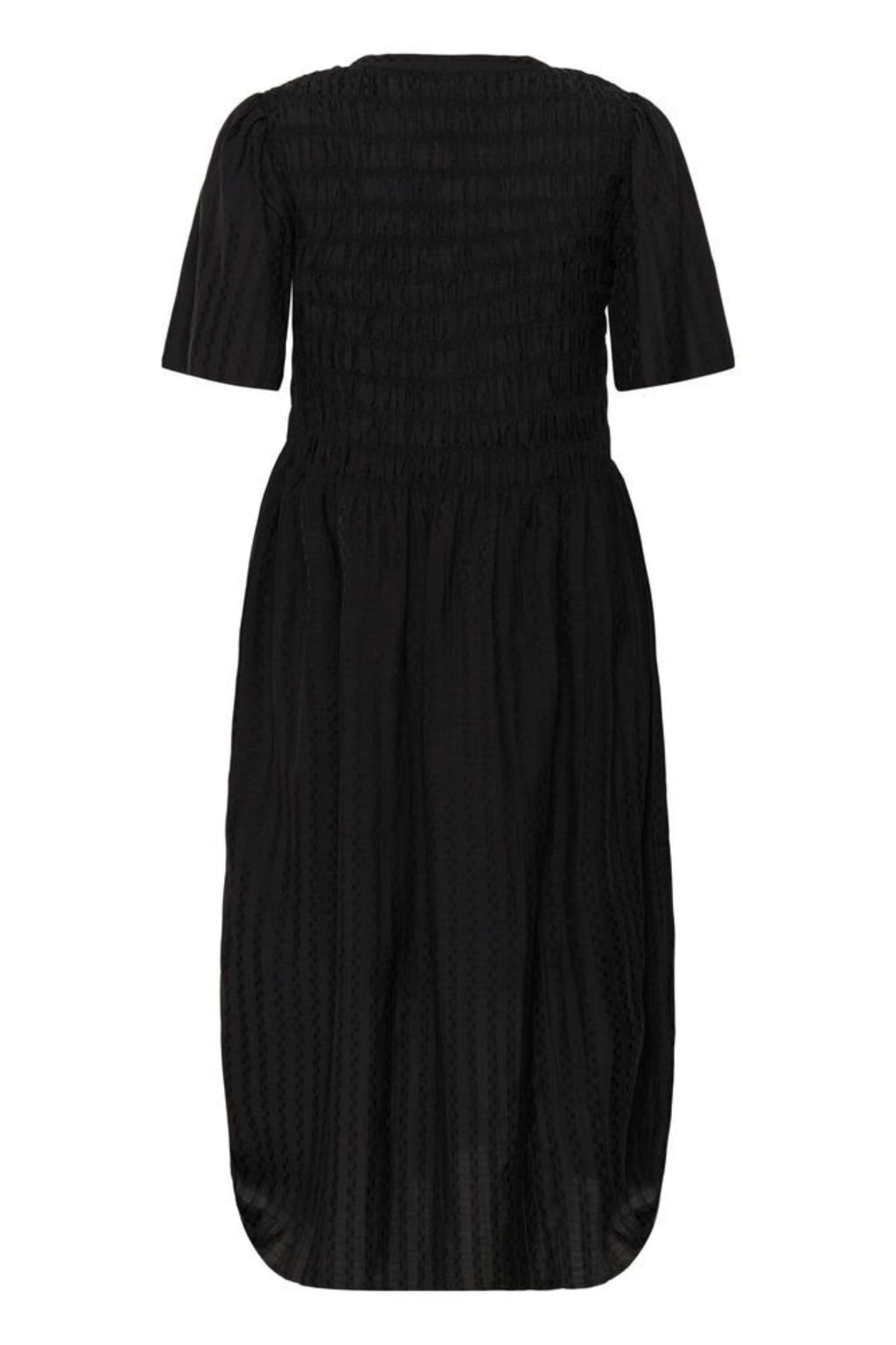 Part Two 30310457 AnellaPW Black Dress by Part Two back view with textured fabric Shop Part Two at Dotique
