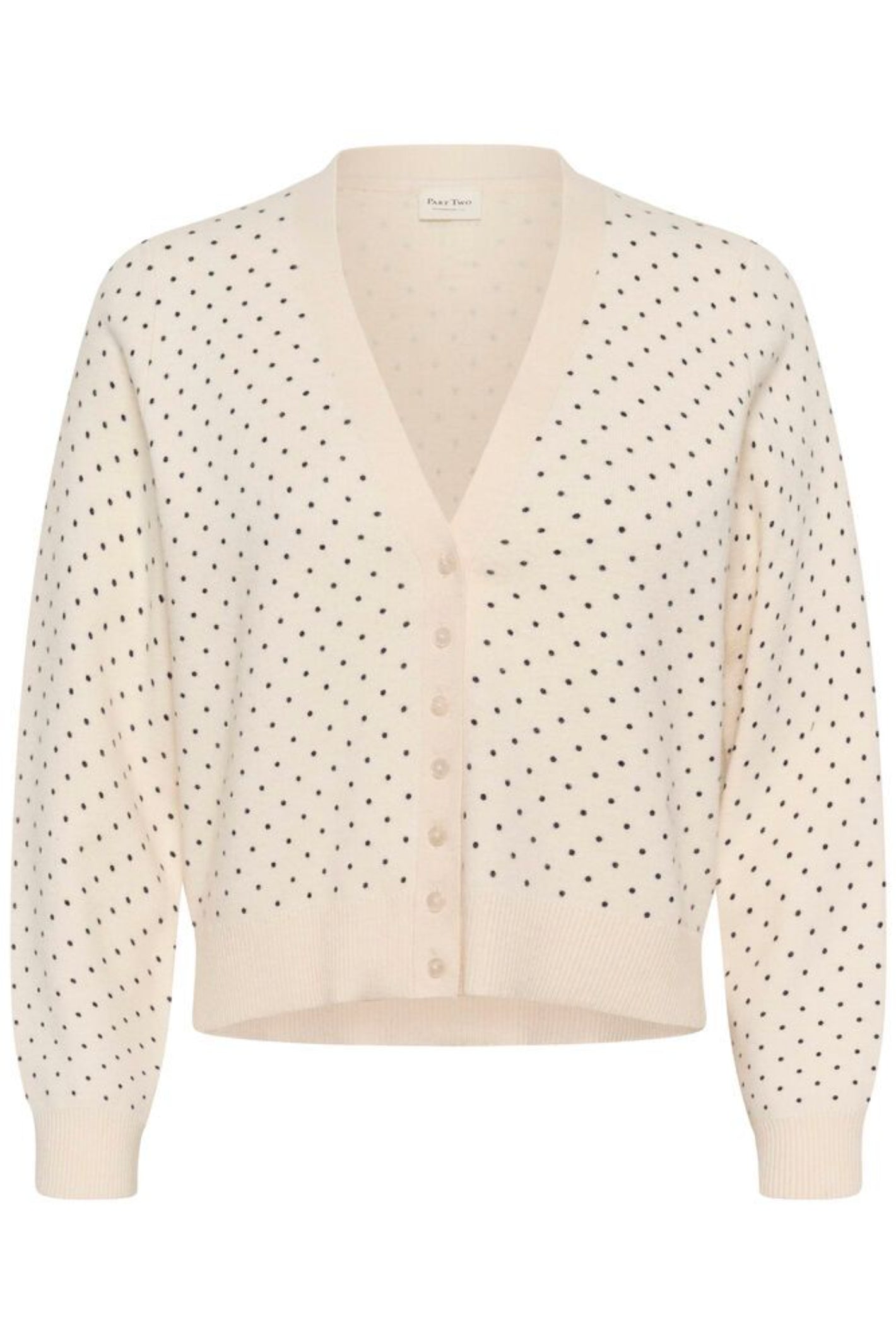 Part Two 30310394 AnessaPW Dark Navy Dot Print Cardigan by Part Two available to shop at Dotique in a soft dot print design.