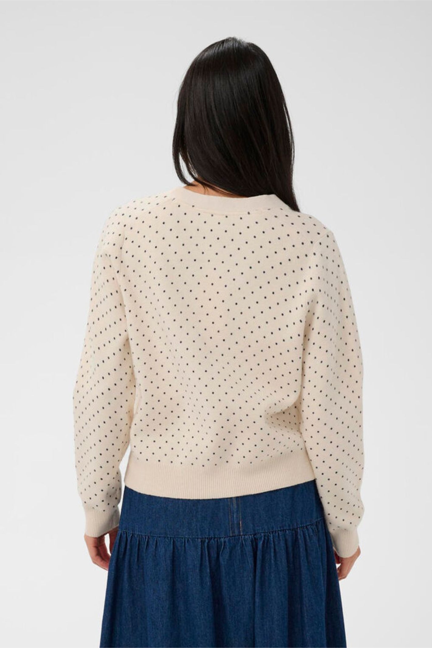 Shop the Part Two 30310394 AnessaPW Dark Navy Dot Print Cardigan by Part Two available now at Dotique with stylish dot print design.