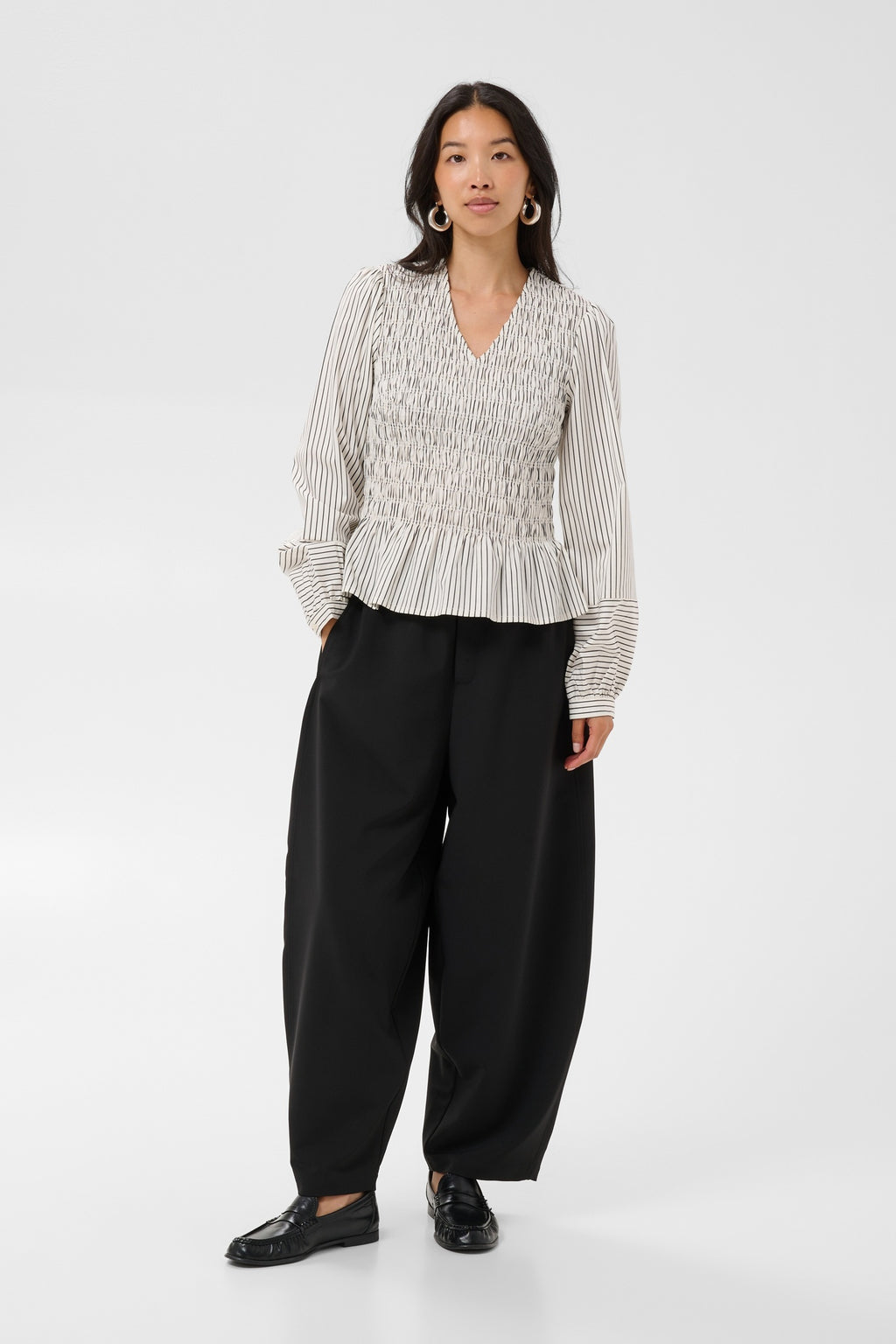 Part Two DewaPW Blouse Black Stripe 30310959 305464 – view 1. Shop Part Two at Dotique.