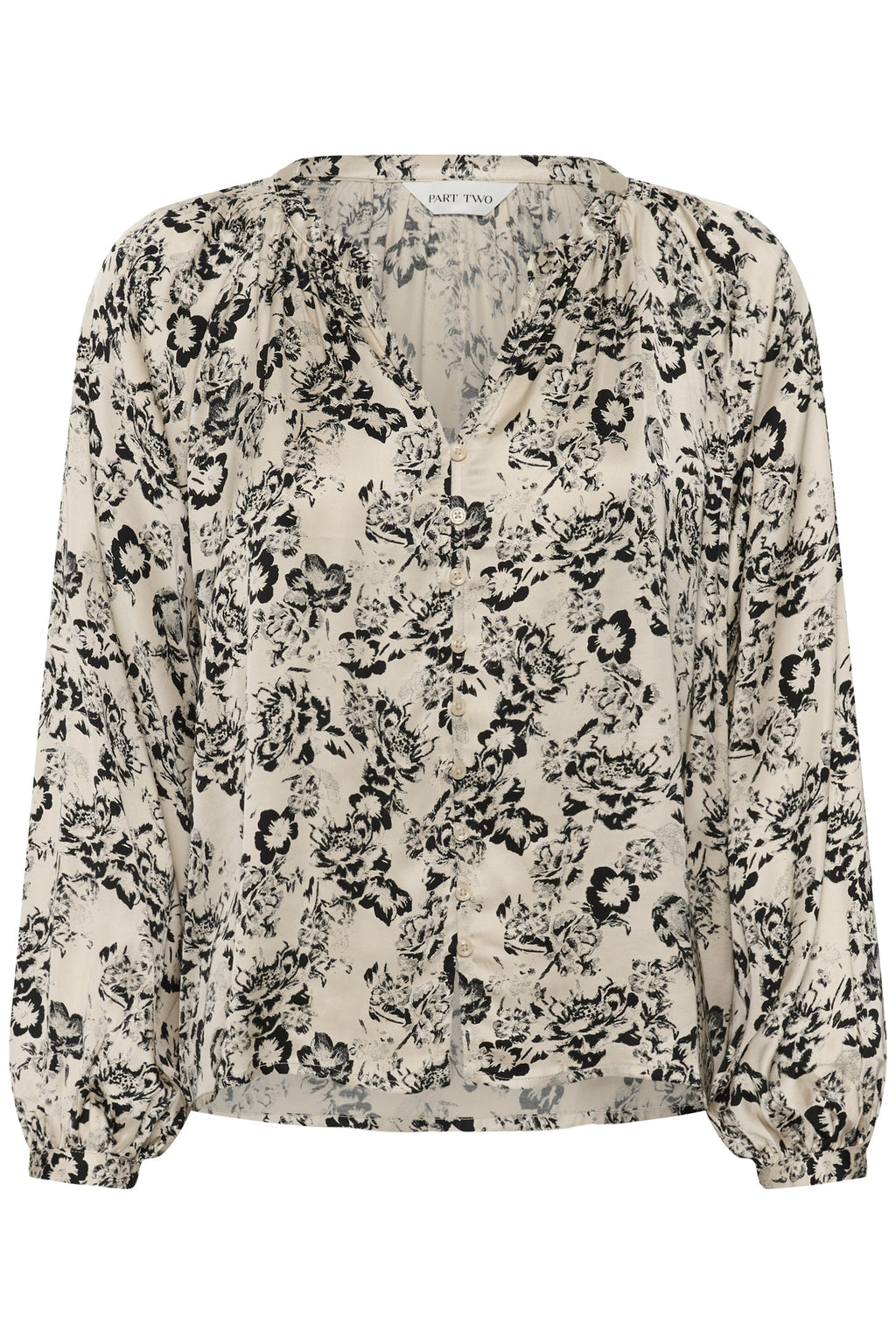 Part Two DoaaPW Blouse Black Gradient Flower 30311024 305459 – view 2. Shop Part Two at Dotique.