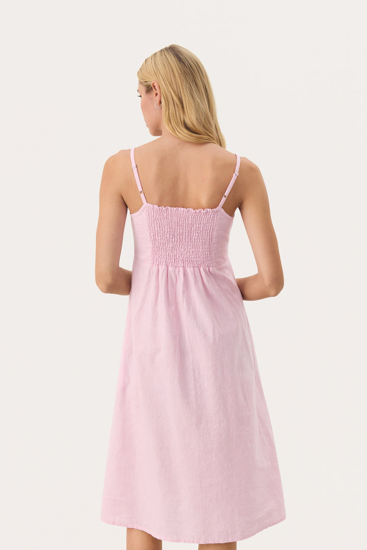Part Two 30309615 ReysaPW Linen Dress Pink Nectar Chambrey at Dotique
