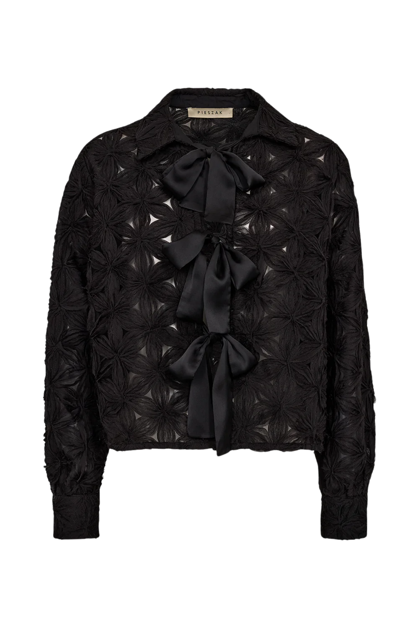 Pieszak J235156 PD-Lexie D Chiffon Tie Jacket Black