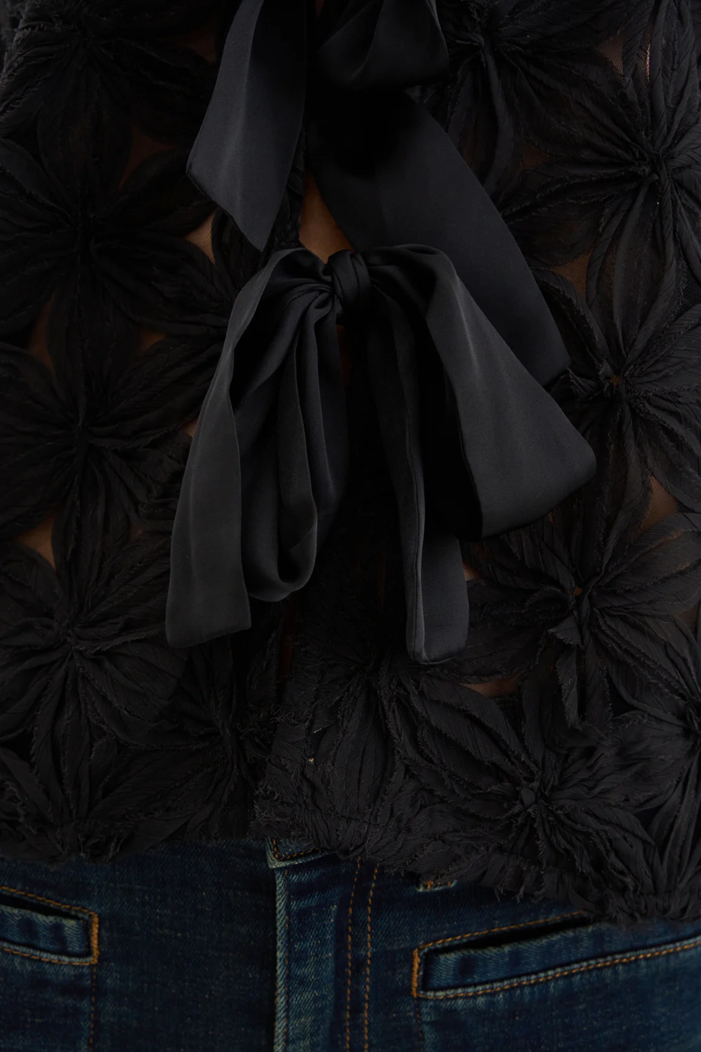 Pieszak J235156 PD-Lexie D Chiffon Tie Jacket Black