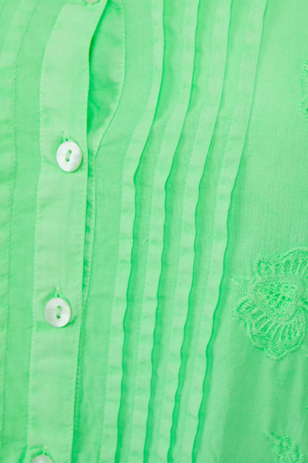 Pranella Salma Neon Green dress with cap sleeves and embroidery – Dotique