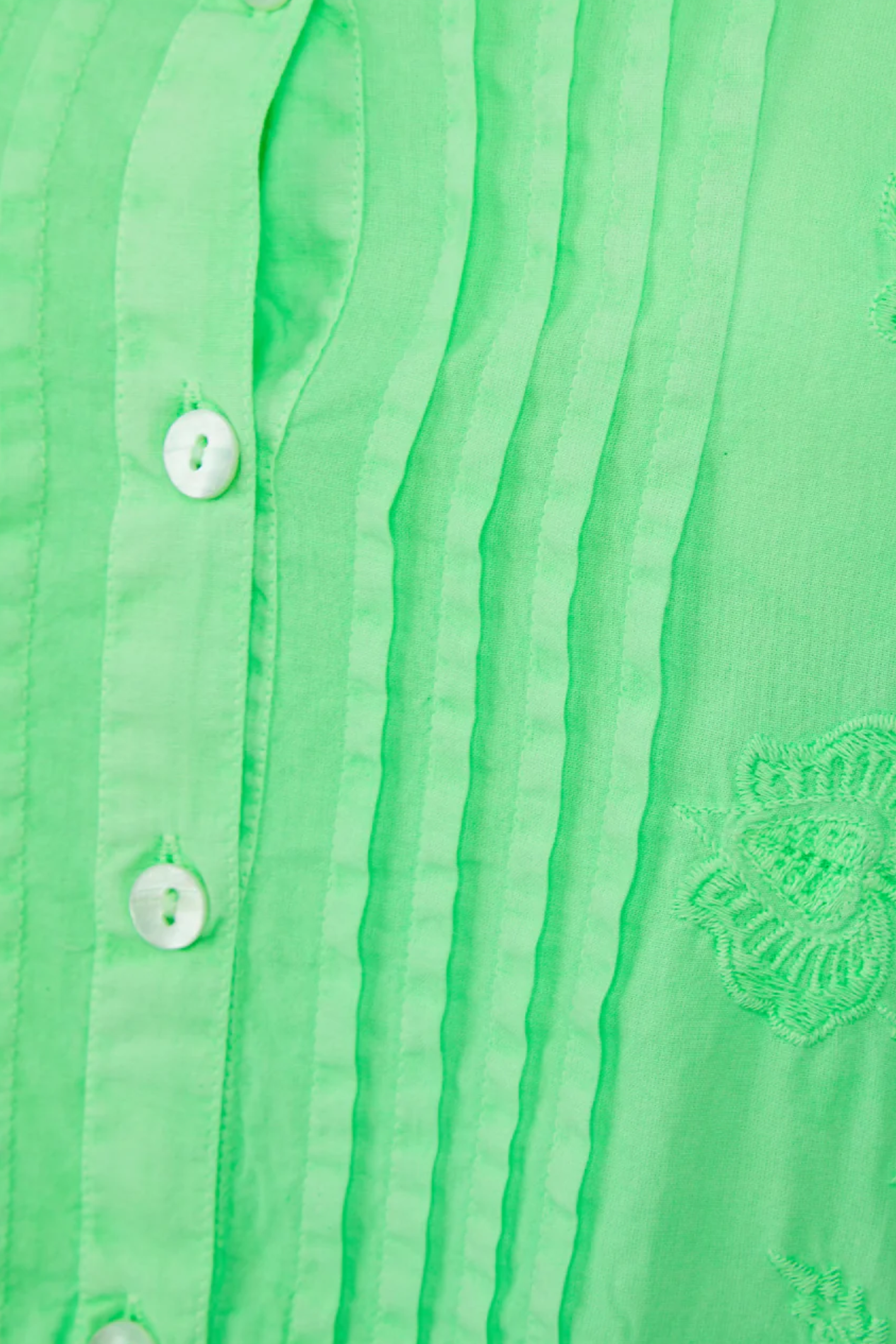 Pranella Salma Neon Green dress with cap sleeves and embroidery – Dotique