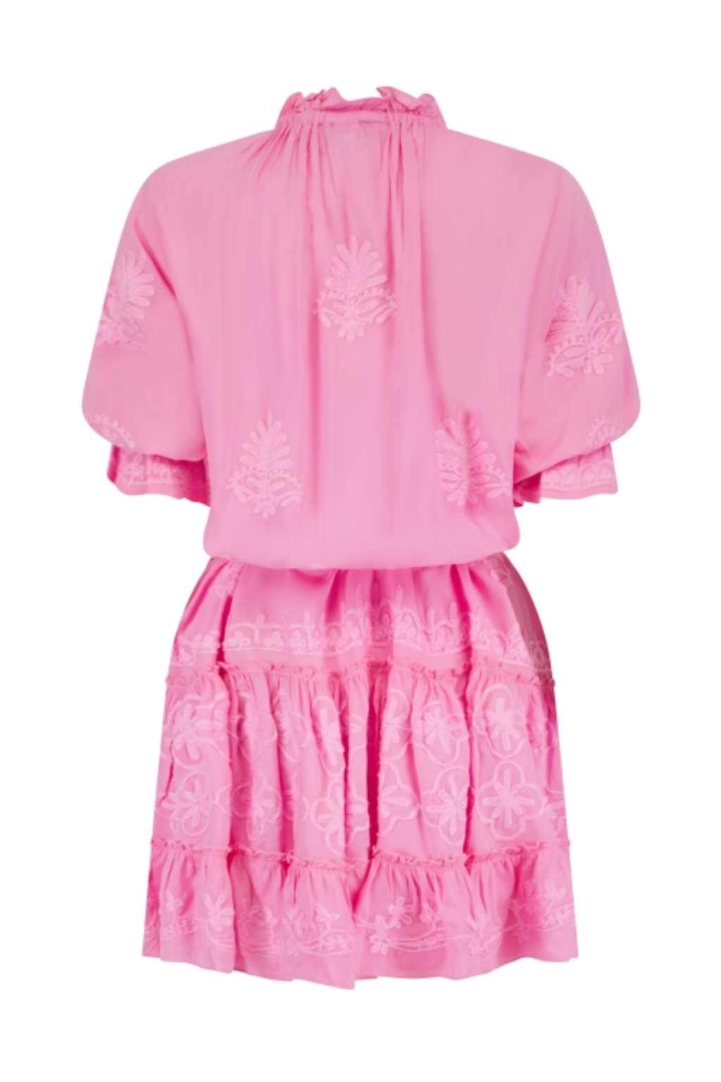 Pranella Sia pink mini dress with tassel belt and peasant sleeves – Dotique
