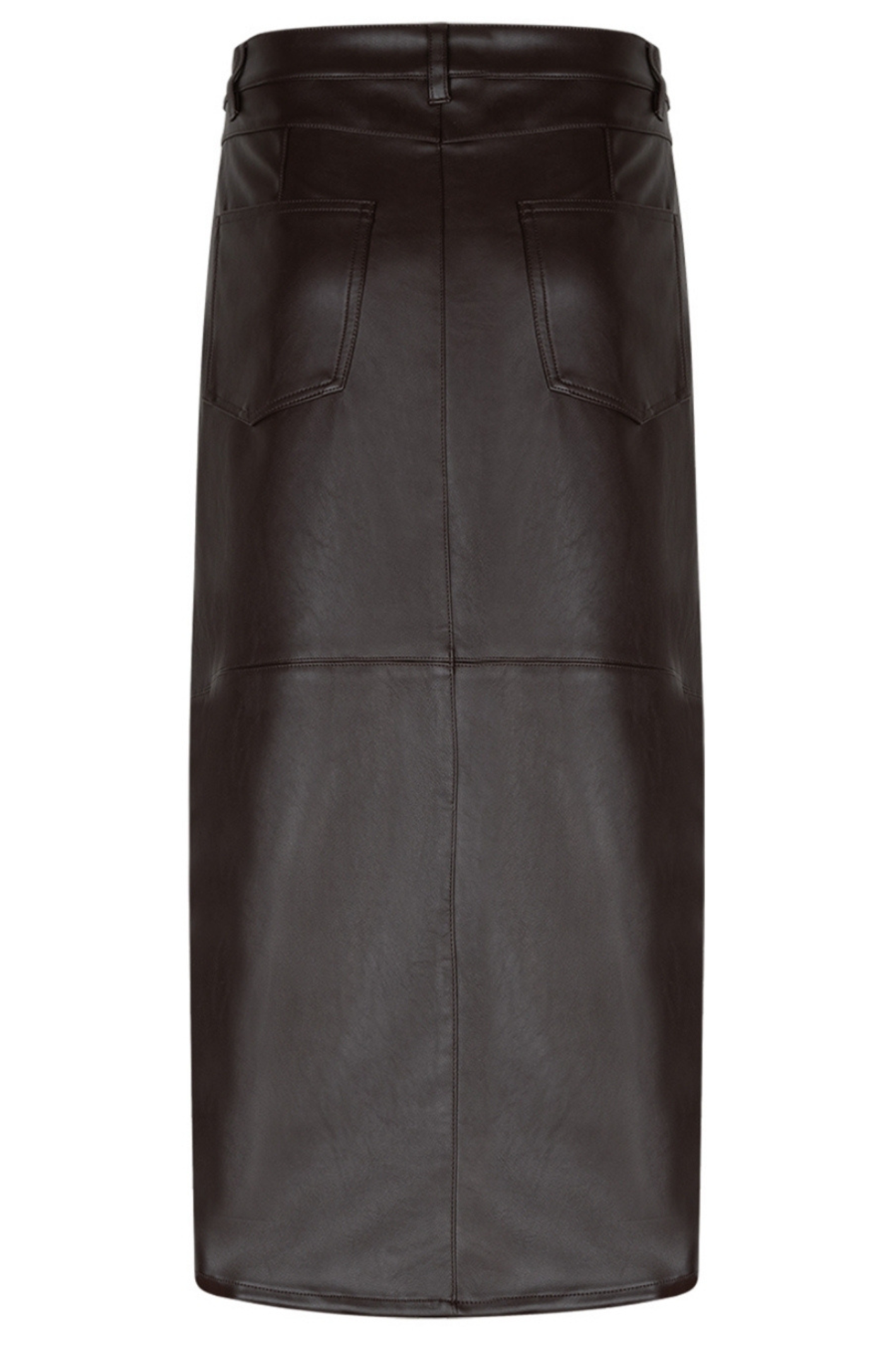 Red Button SRB4629 Aline Faux Leather Skirt Brown