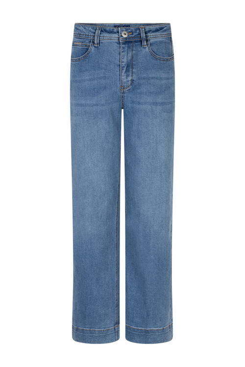 Red Button SRB4760 Conny Pressed Crease Mid Stone Jeans L26 by Red Button available to shop at Dotique in relaxed wide leg style