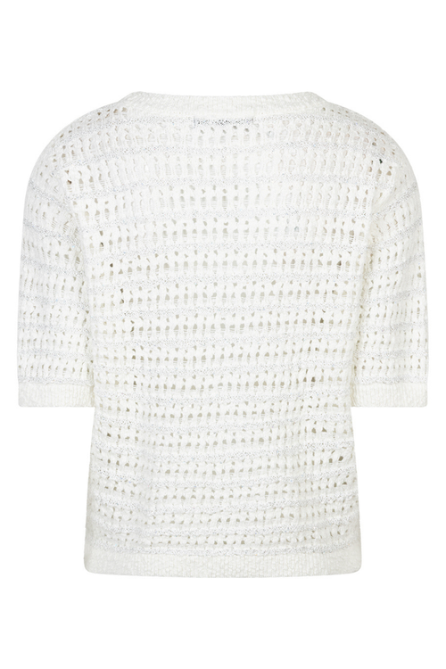 Red Button SRB4891 Jolene Off White knit top with breathable open-knit design shop Red Button at Dotique