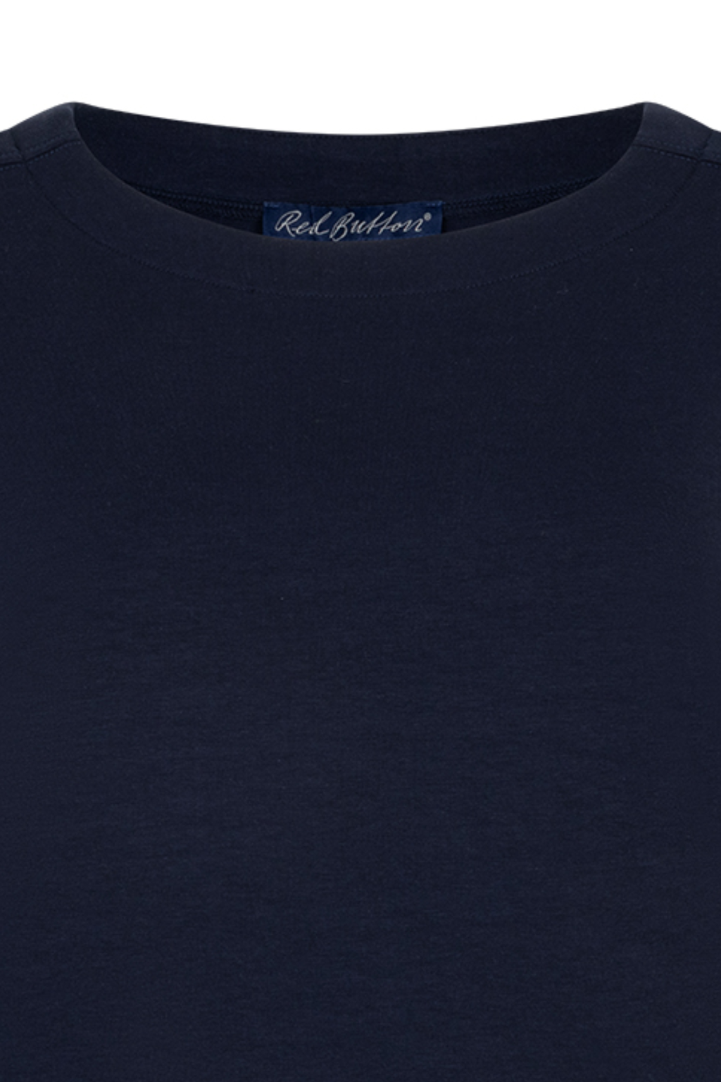 Red Button Skyler Scuba top in dark blue. Clean, structured and easy to wear every day. Shop online at Dotique.