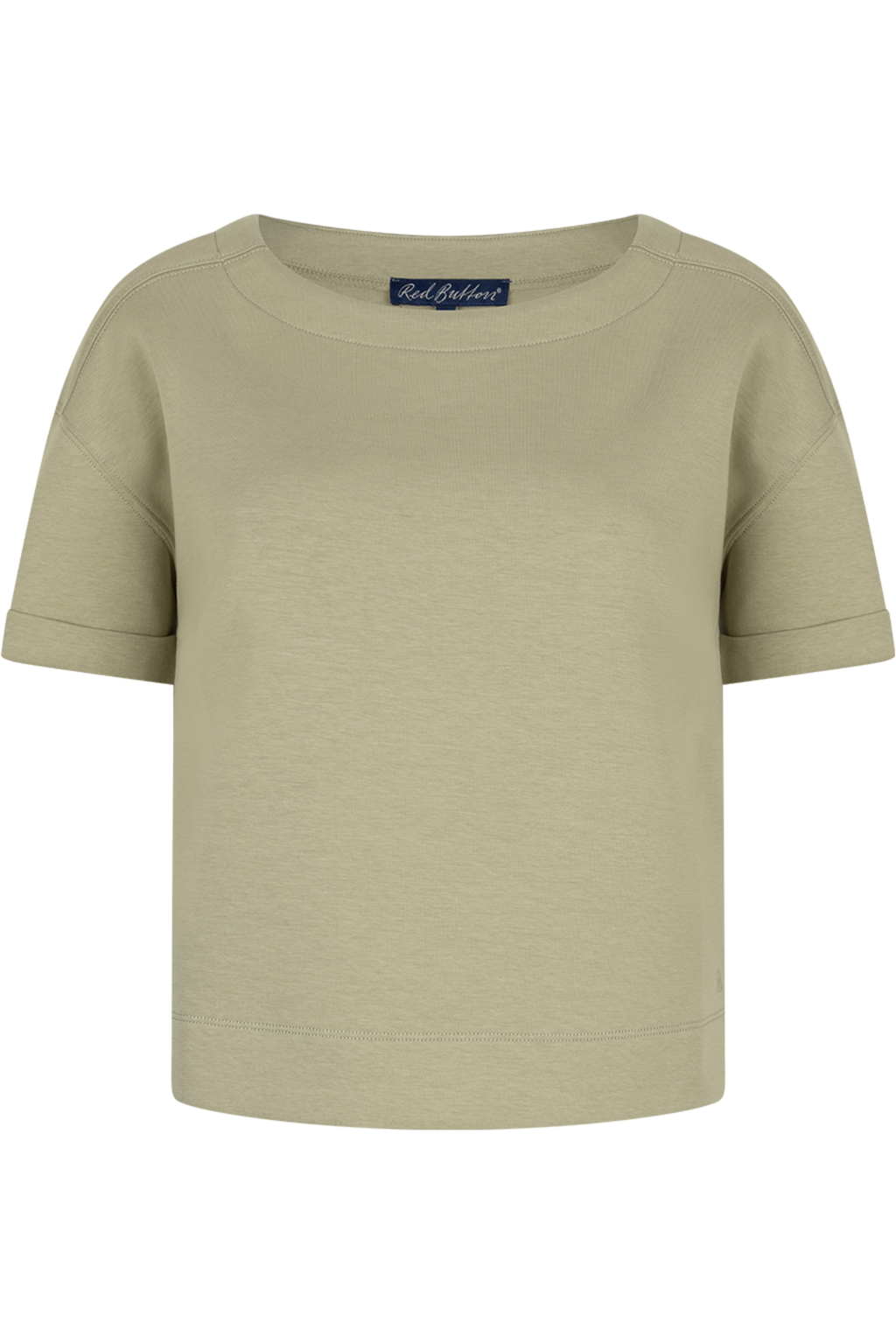 Red Button Skyler Scuba top in summersage. Soft structured fabric with a relaxed fit for everyday wear. Shop online at Dotique.