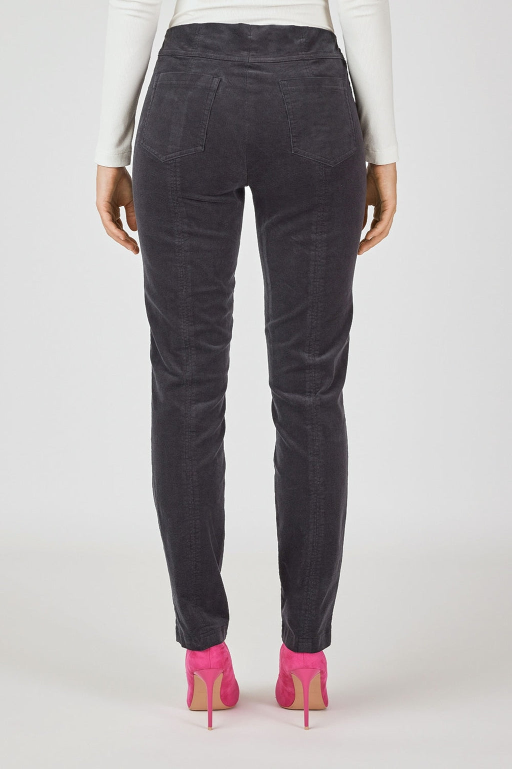 Robell bella cord trousers grey 78cm, back view. Shop Robell at Dotique.