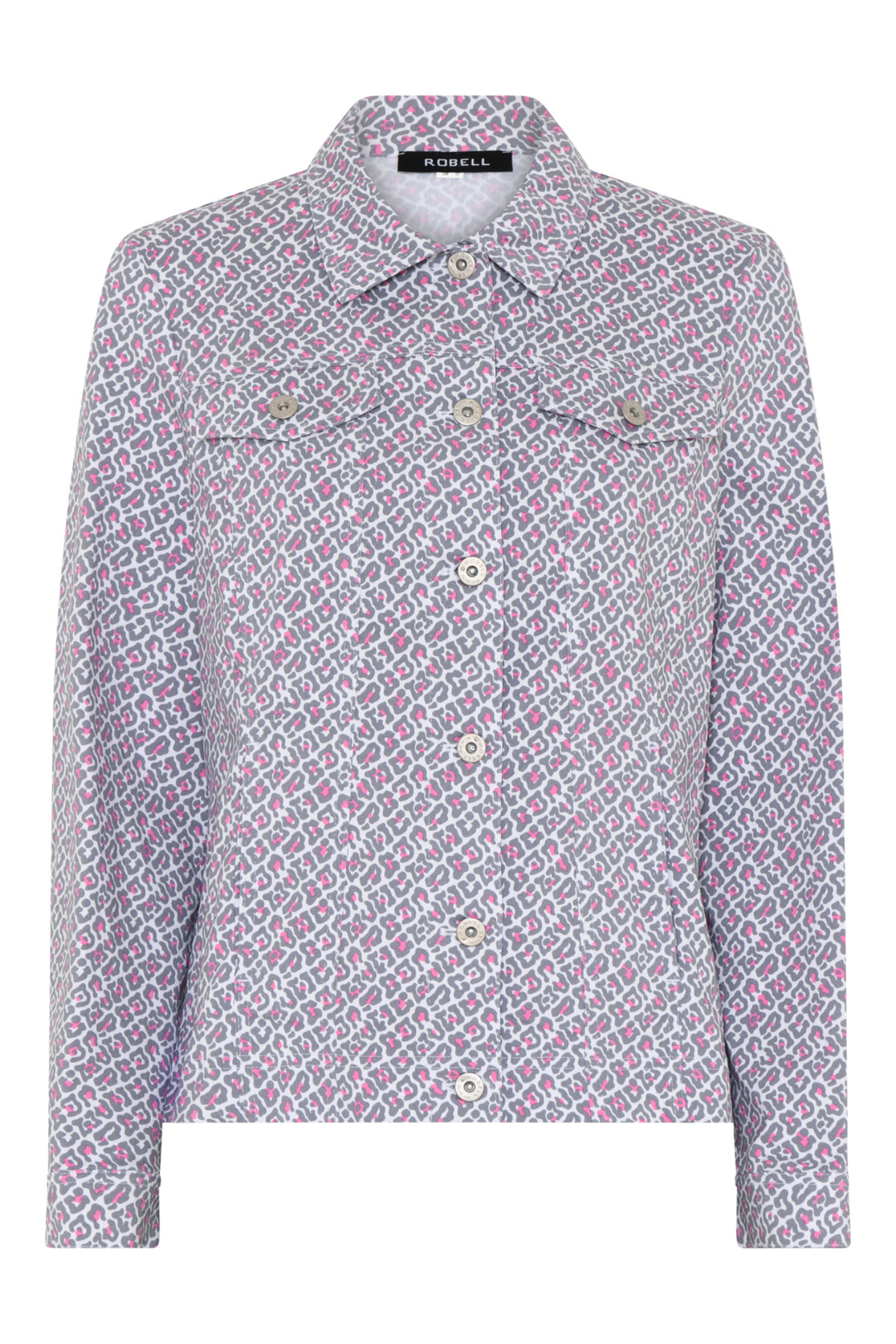 Robell Happy Jacket 57609 54708 Navy Leopard Print